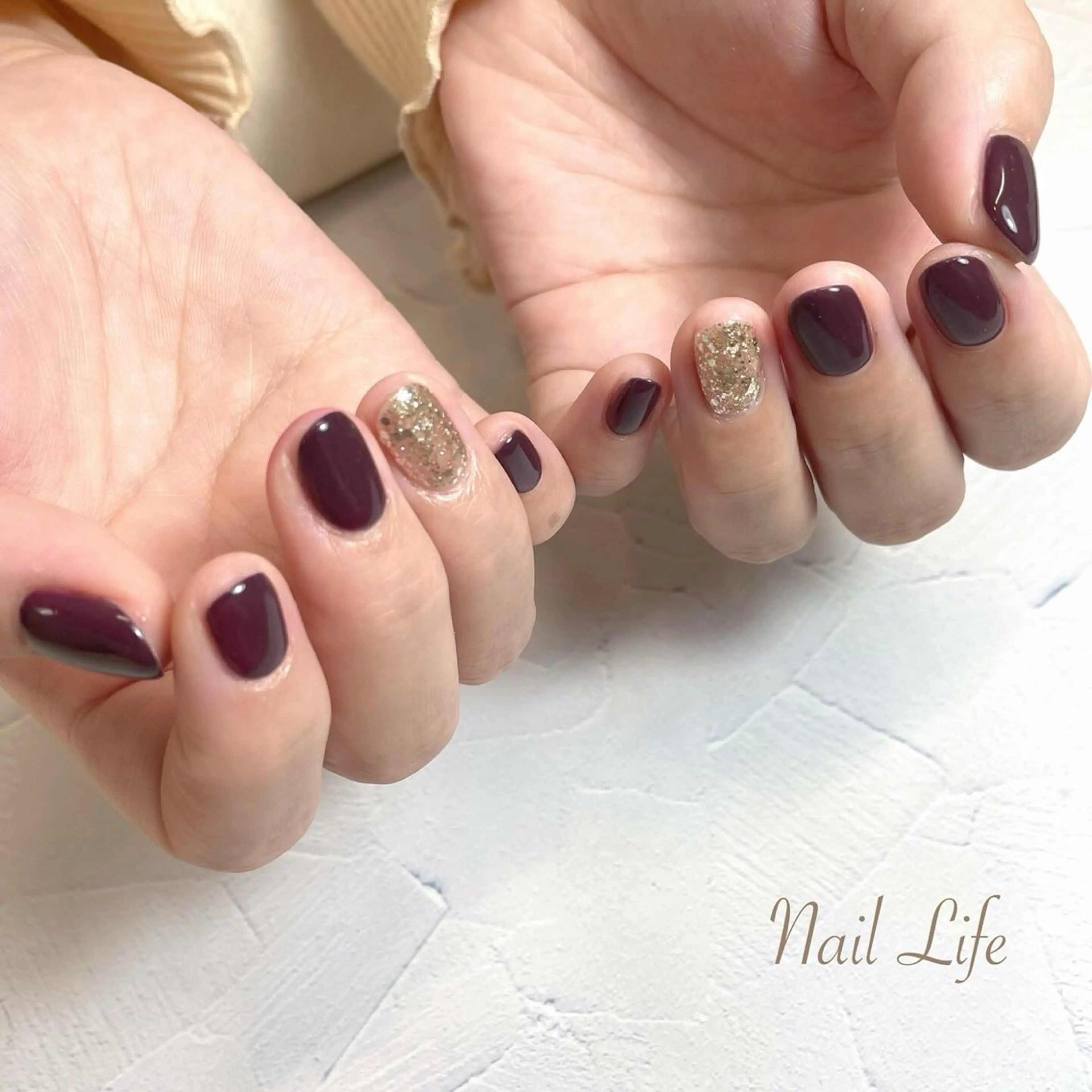 ネイル ボルドー 大嶋 めぐみのネイルデザイン