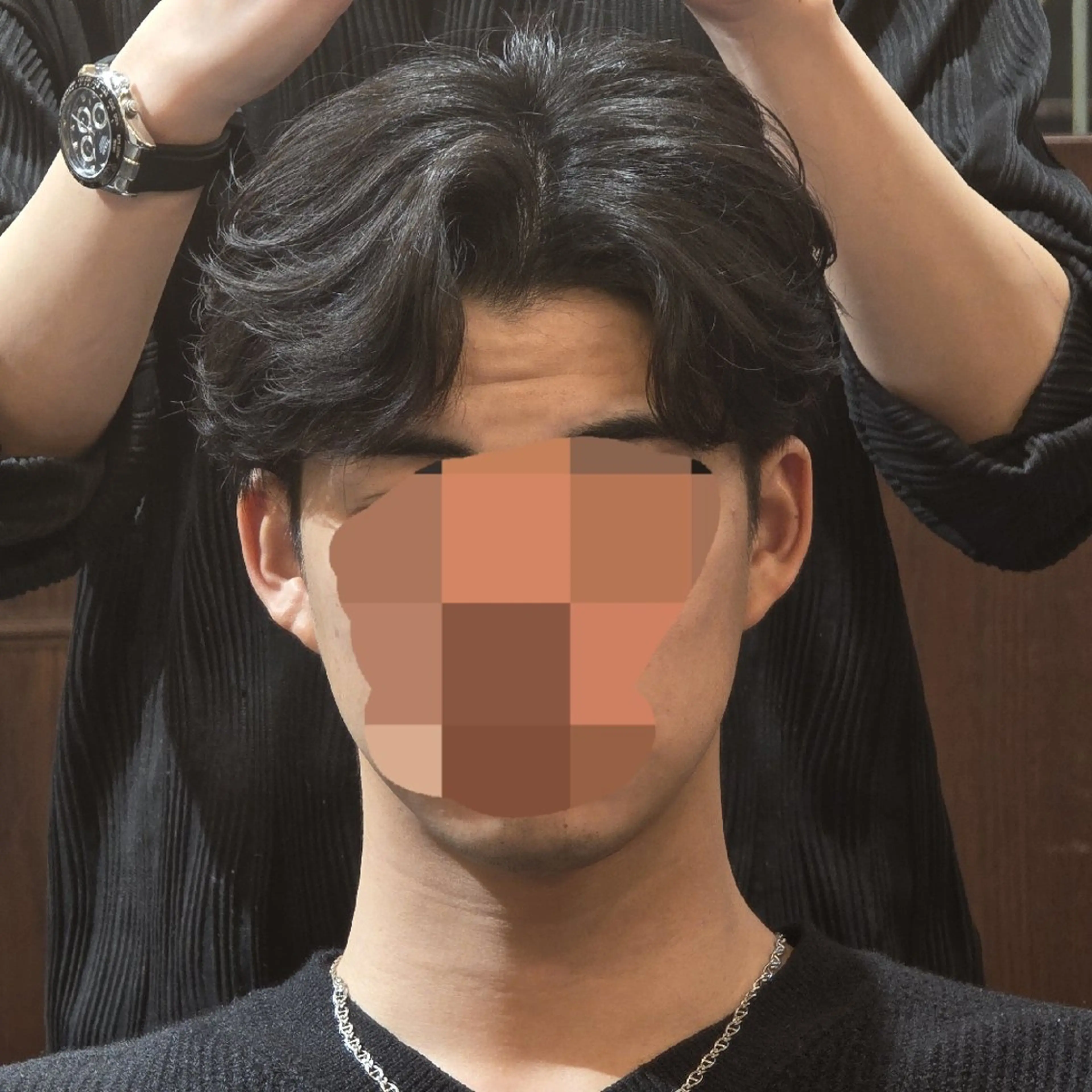 ショート パーマ メンズ センターパート メンズパーマ カット パーマ トリートメント ヘアセット RYU毛流れパーマ  /前髪立ち上げ⚡️のヘアスタイル