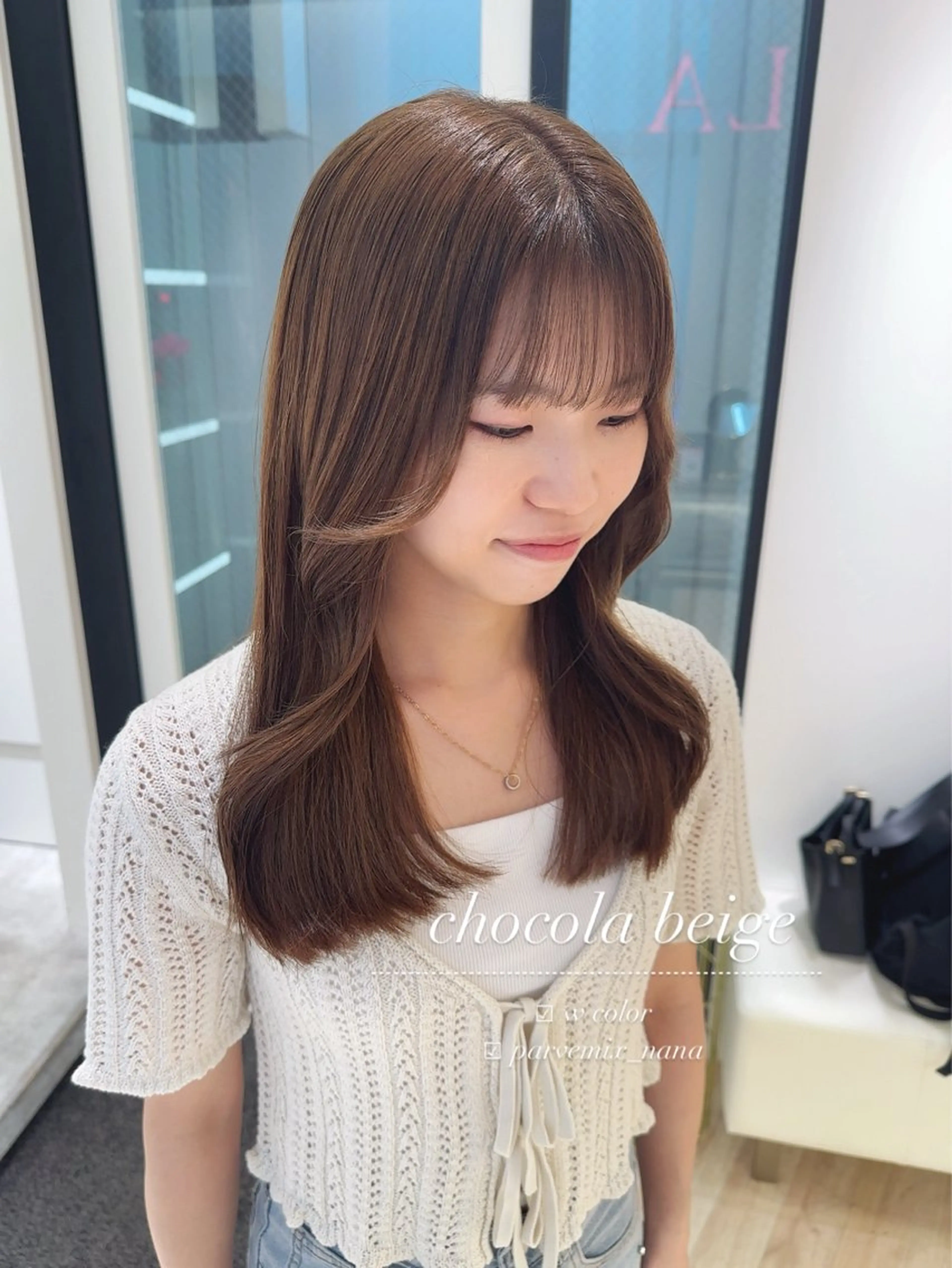 カラー ベージュカラー ヘアカラー トリートメント ParveMix￤ 出石 菜々🥂のヘアスタイル