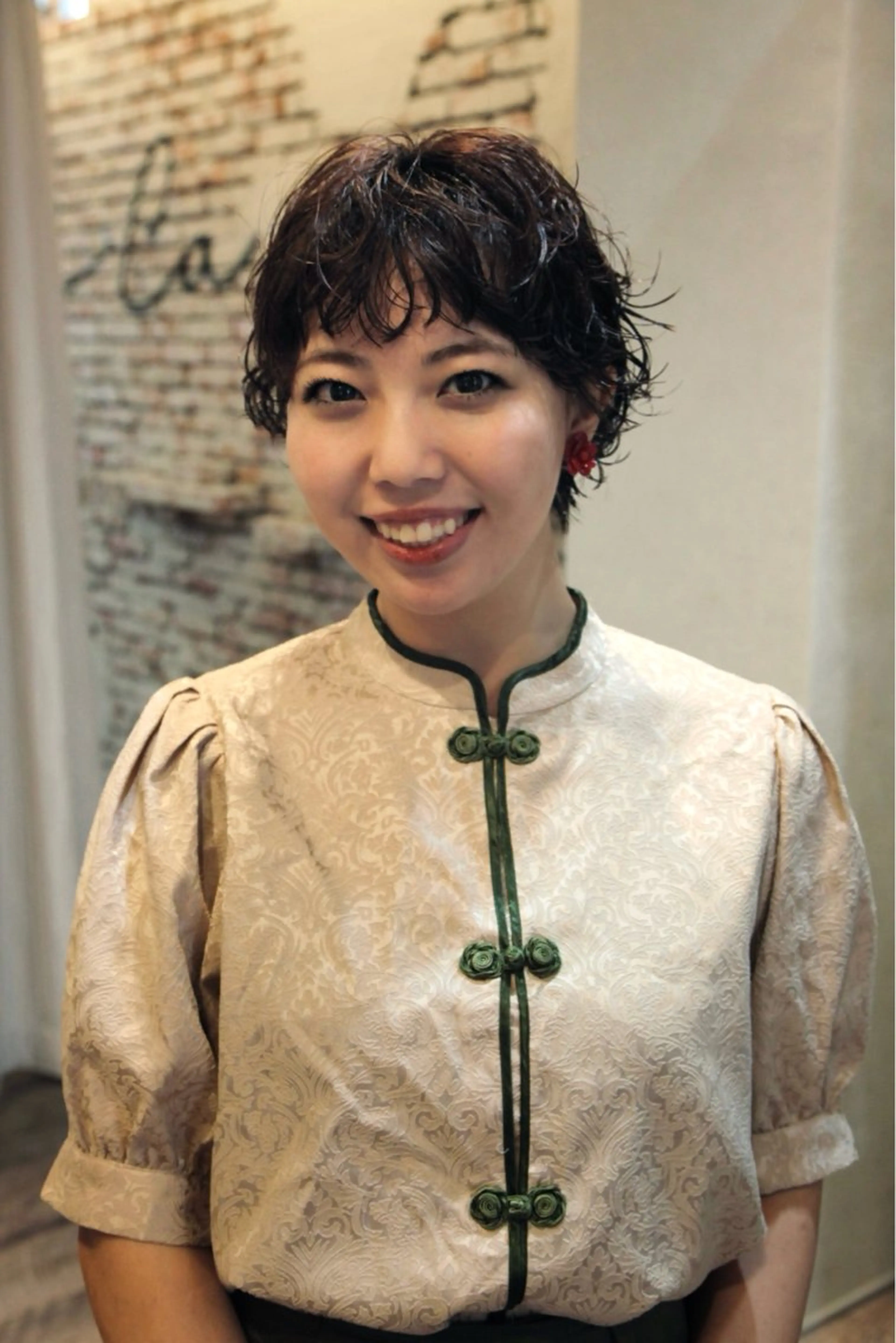 ショート オン眉 ショートヘア カット パーマ トリートメント デザインパーマ 藤田和樹のヘアスタイル