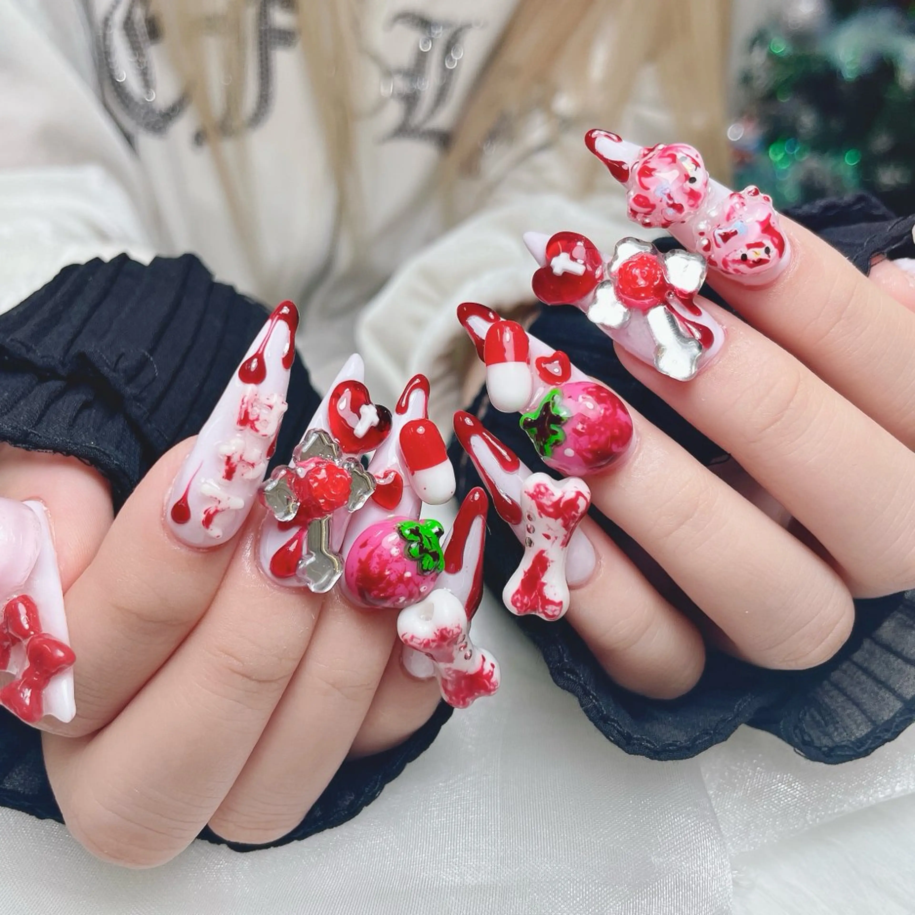 ネイル 成人式 ジェルネイル ネイルチップ ハンドネイル MoMoA Nail ネイル長さ出し専門店のネイルデザイン