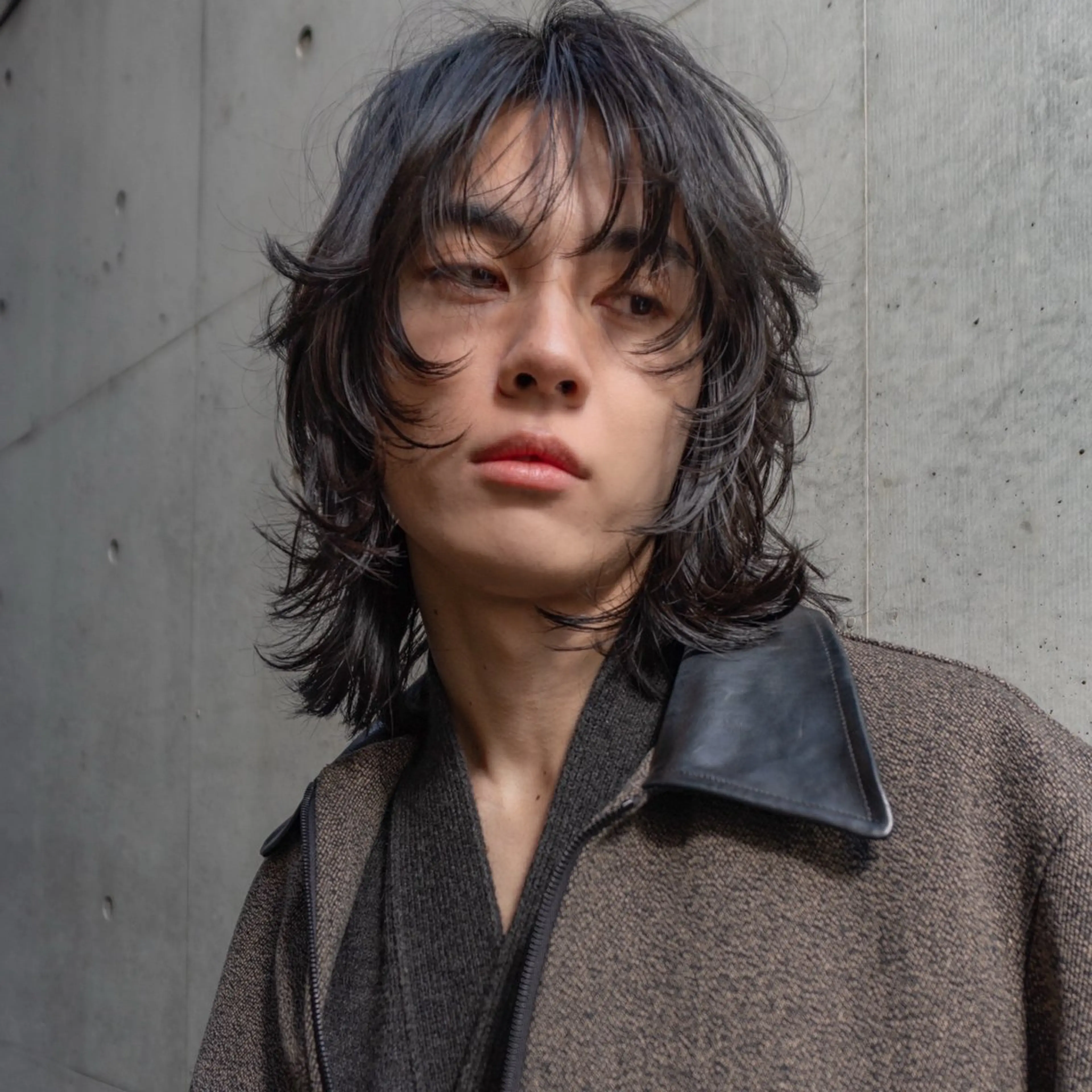 ミディアム パーマ メンズ ミディアムパーマ メンズパーマ メンズウルフカット ボブ ウルフカット カット パーマ トリートメント ニュアンスデザイン/ SHOUTOのヘアスタイル