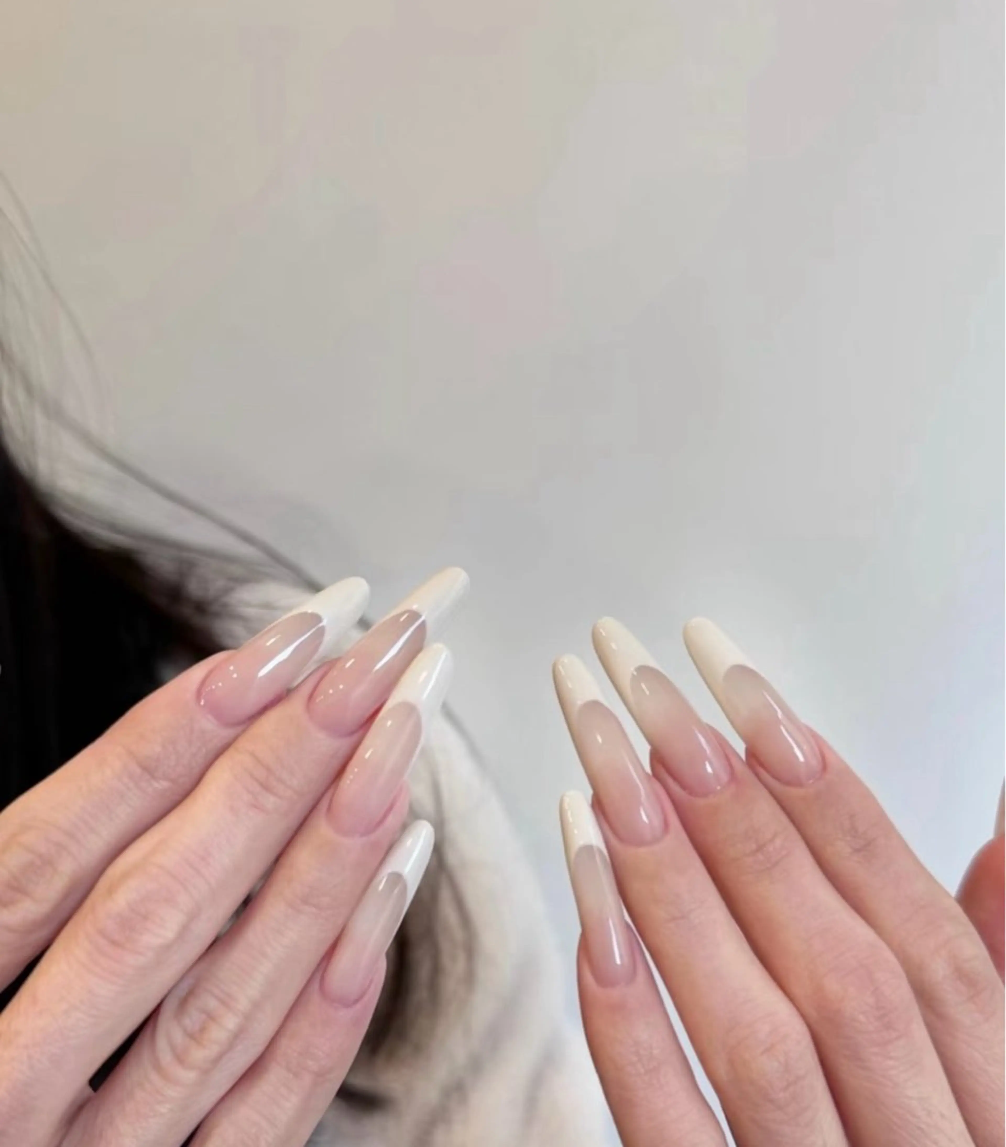 ハンド チップ長さだし🎶大人可愛いフレンチネイル オフなしの写真