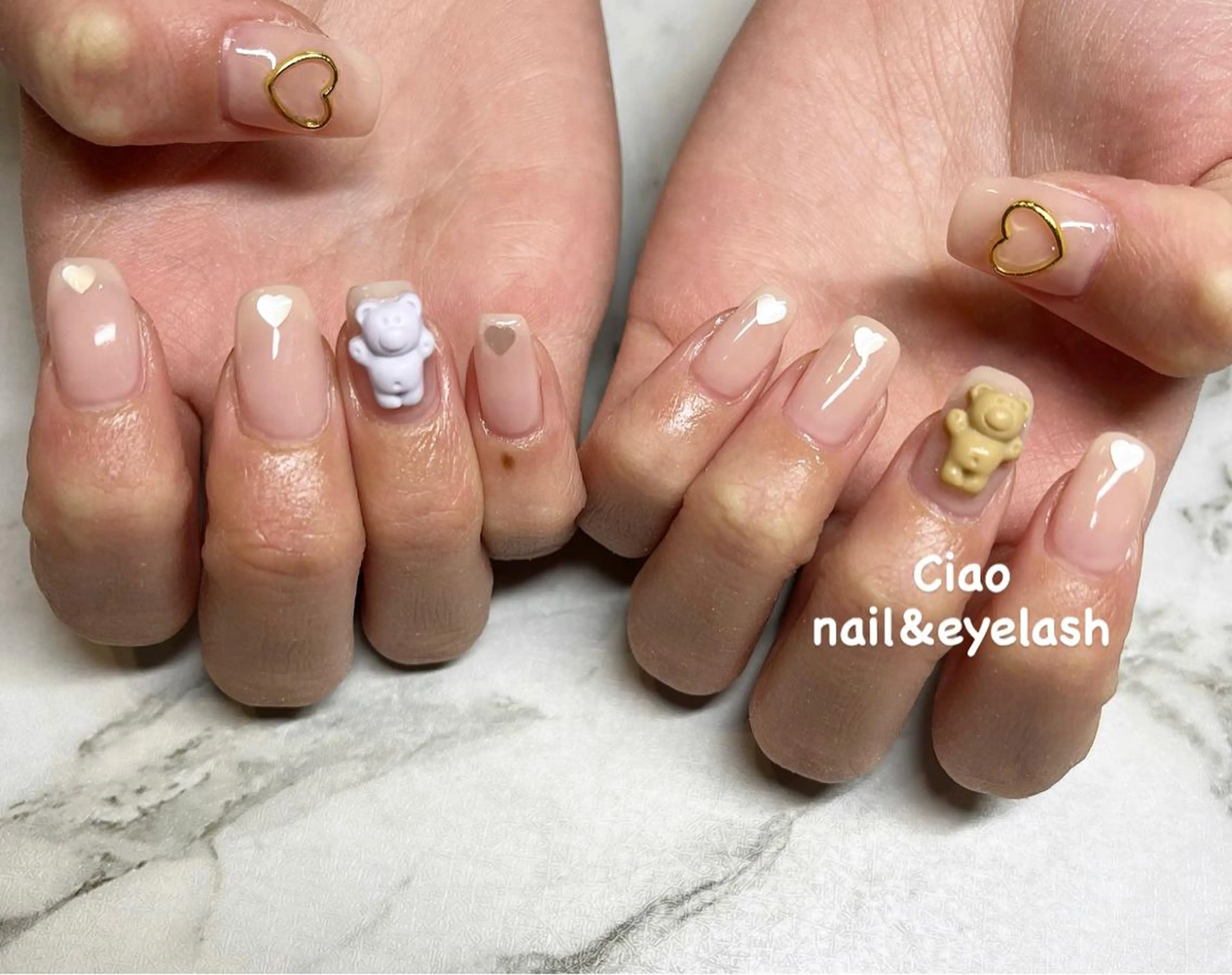 ネイル アートネイル ジェルネイル ハート ニュアンスネイル シンプルネイル #Amin所属・#Amin nail salonのネイルデザイン