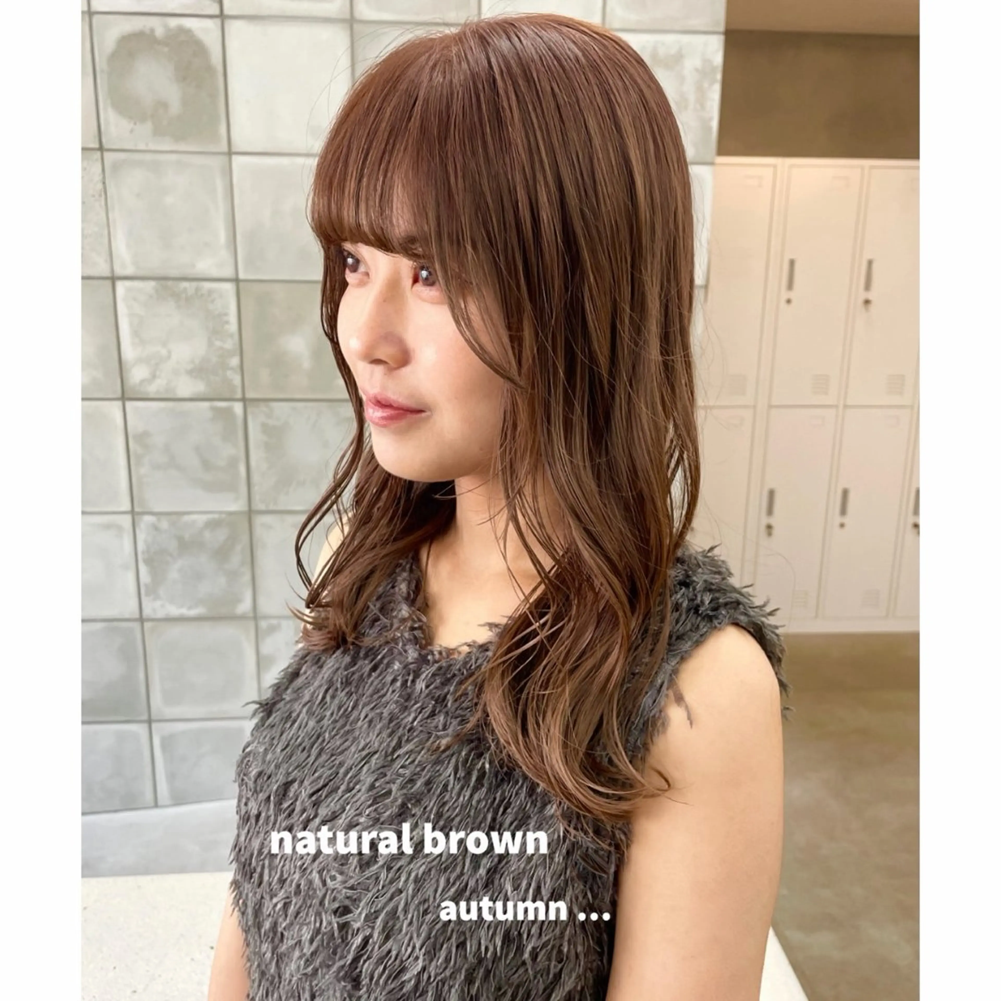 ミディアム カラー ブラウンカラー カット ヘアカラー トリートメント mine所属・榛葉 夢乃のヘアスタイル