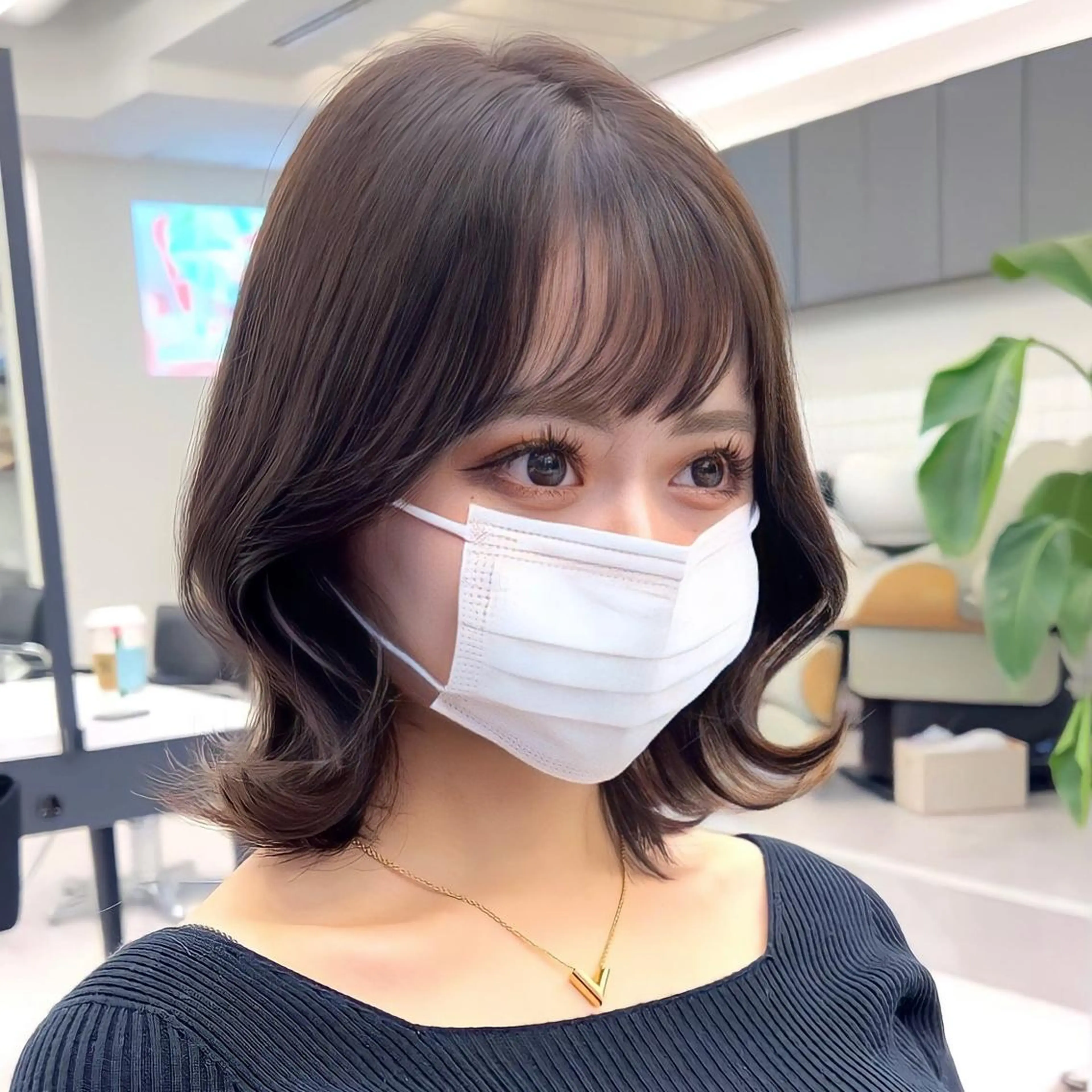 ミディアム 韓国ヘア♡ 顔まわりカットayaのヘアスタイル