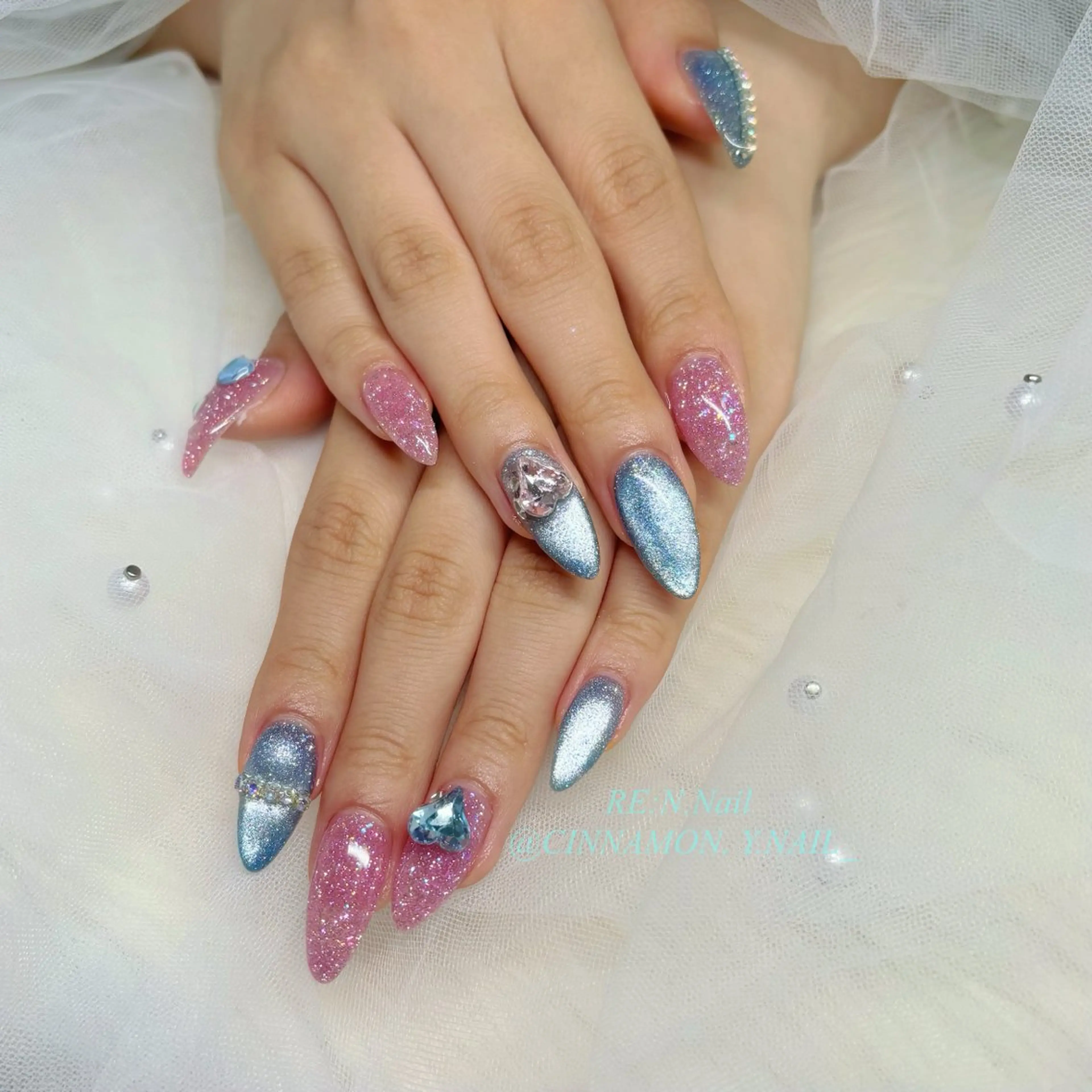 ネイル ハンドネイル Yuna🩵 RE:N.Nailのネイルデザイン