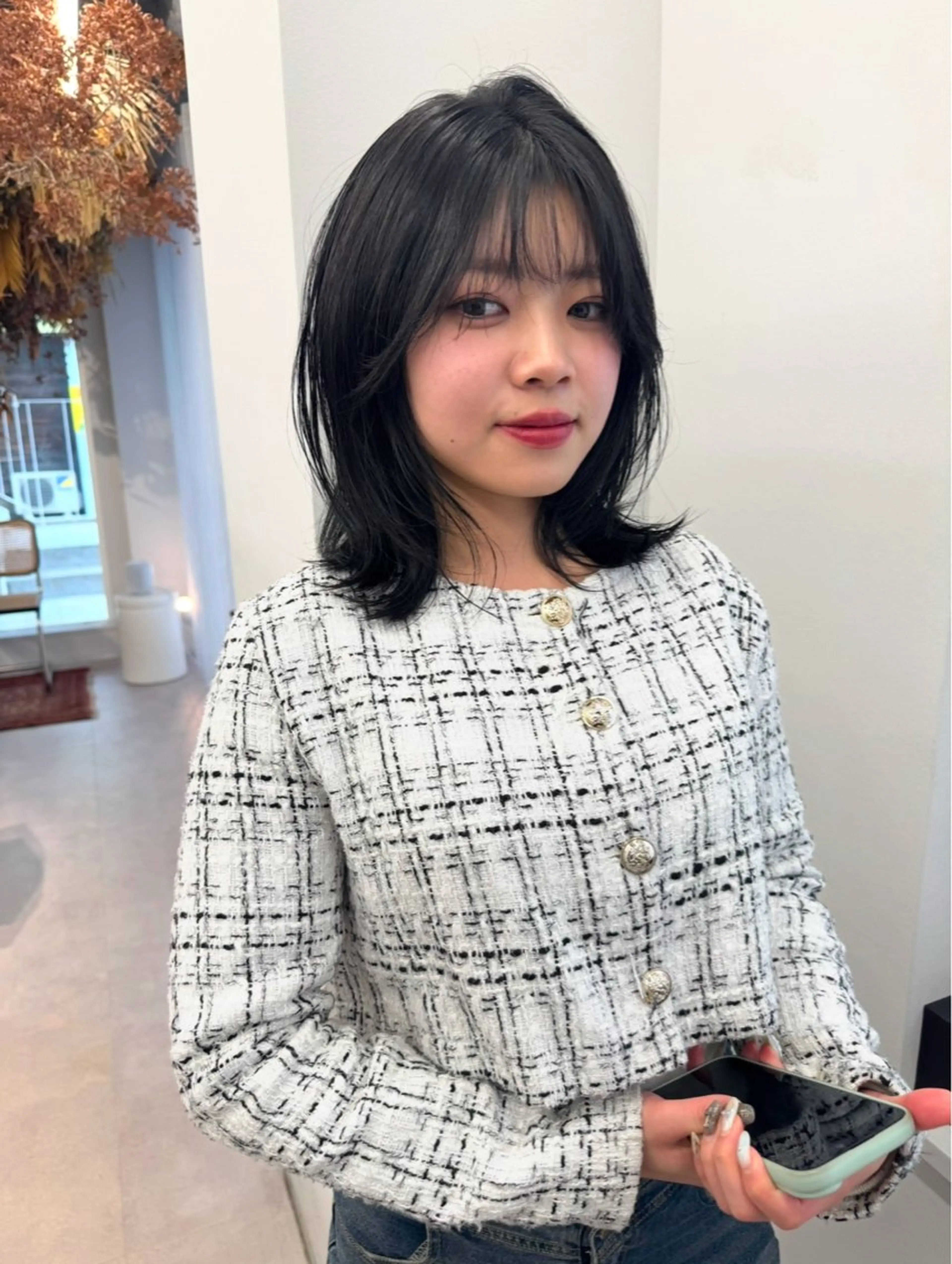 ミディアム ミディアムレイヤー くびれヘア レイヤーカット 田中 叶太のヘアスタイル