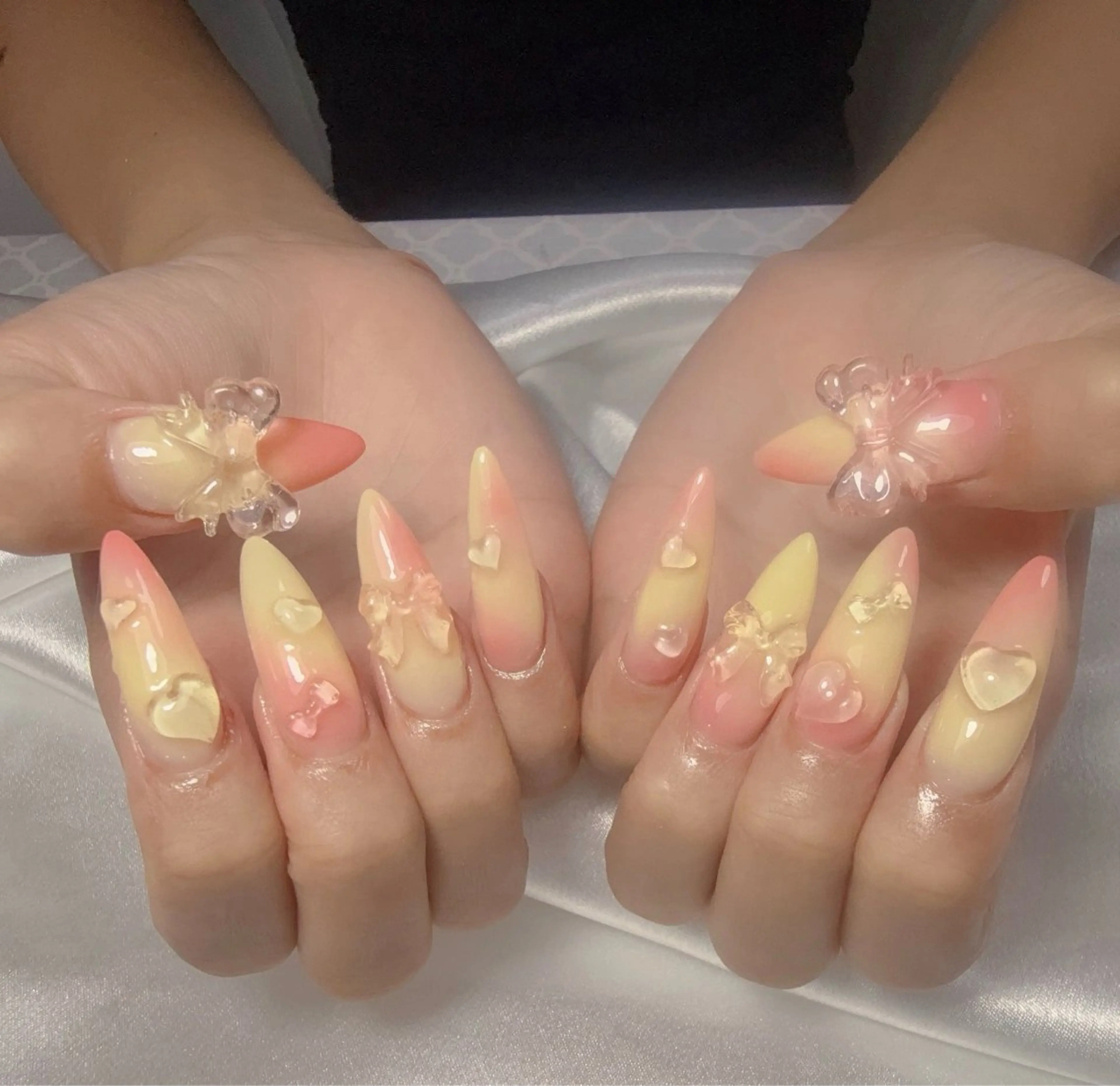 ネイル 長さ出し フレンチネイル 韓国ネイル レース マグネットネイル ハンドネイル nami ナミのネイルデザイン