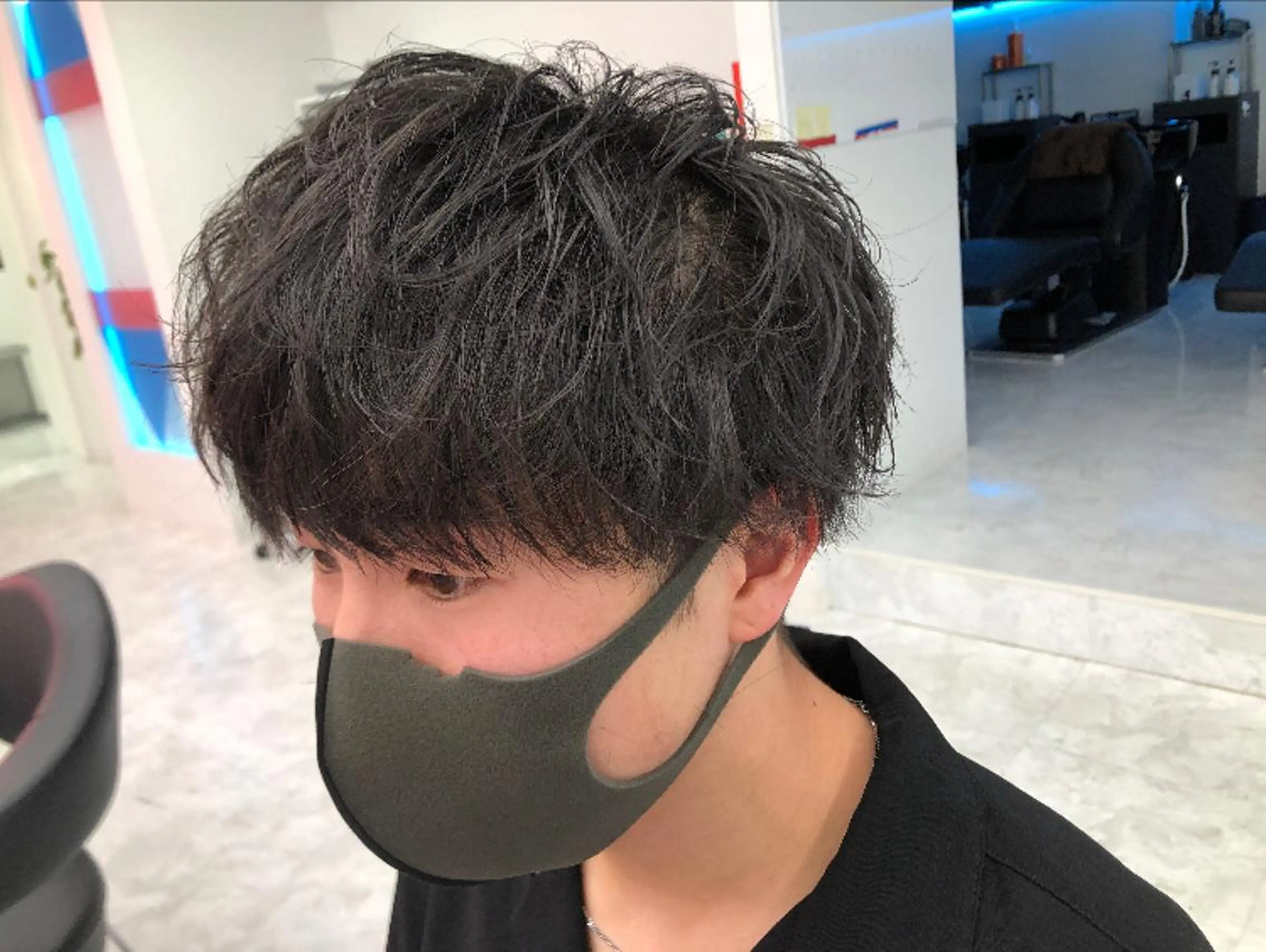 パーマ メンズ BABY 艶髪暗髪ヘア💖達人のヘアスタイル