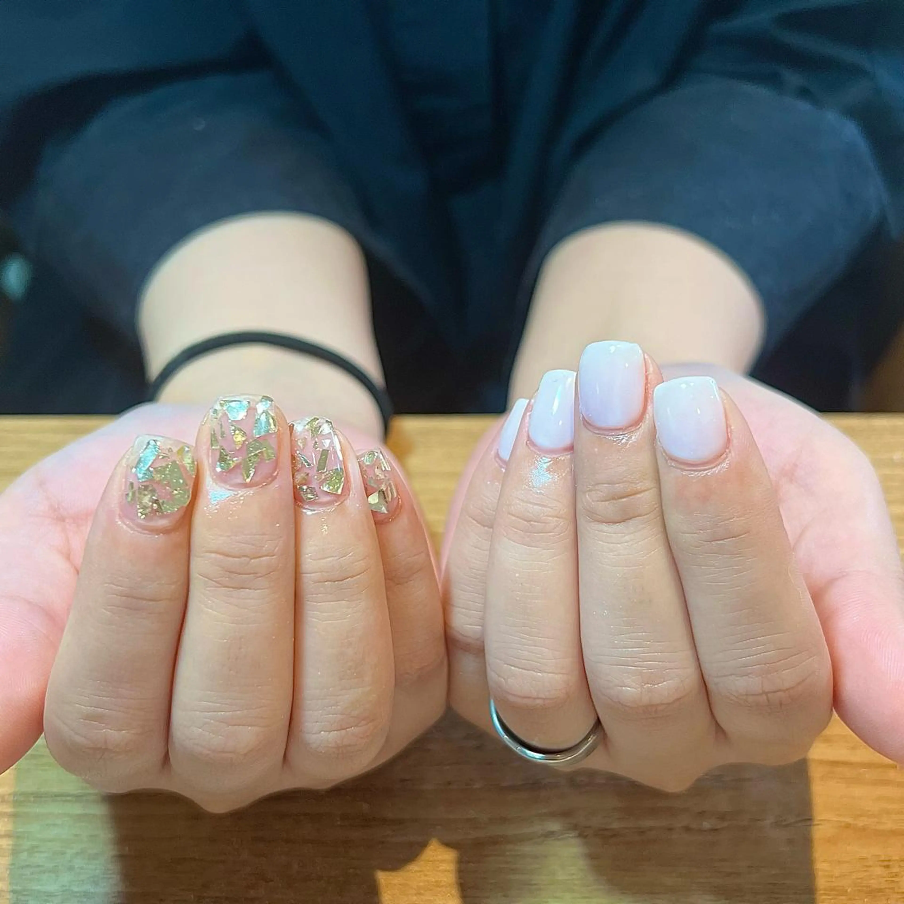 ネイル ラメ(グリッター) シンプルネイル Yarm As Etel　。のネイルデザイン