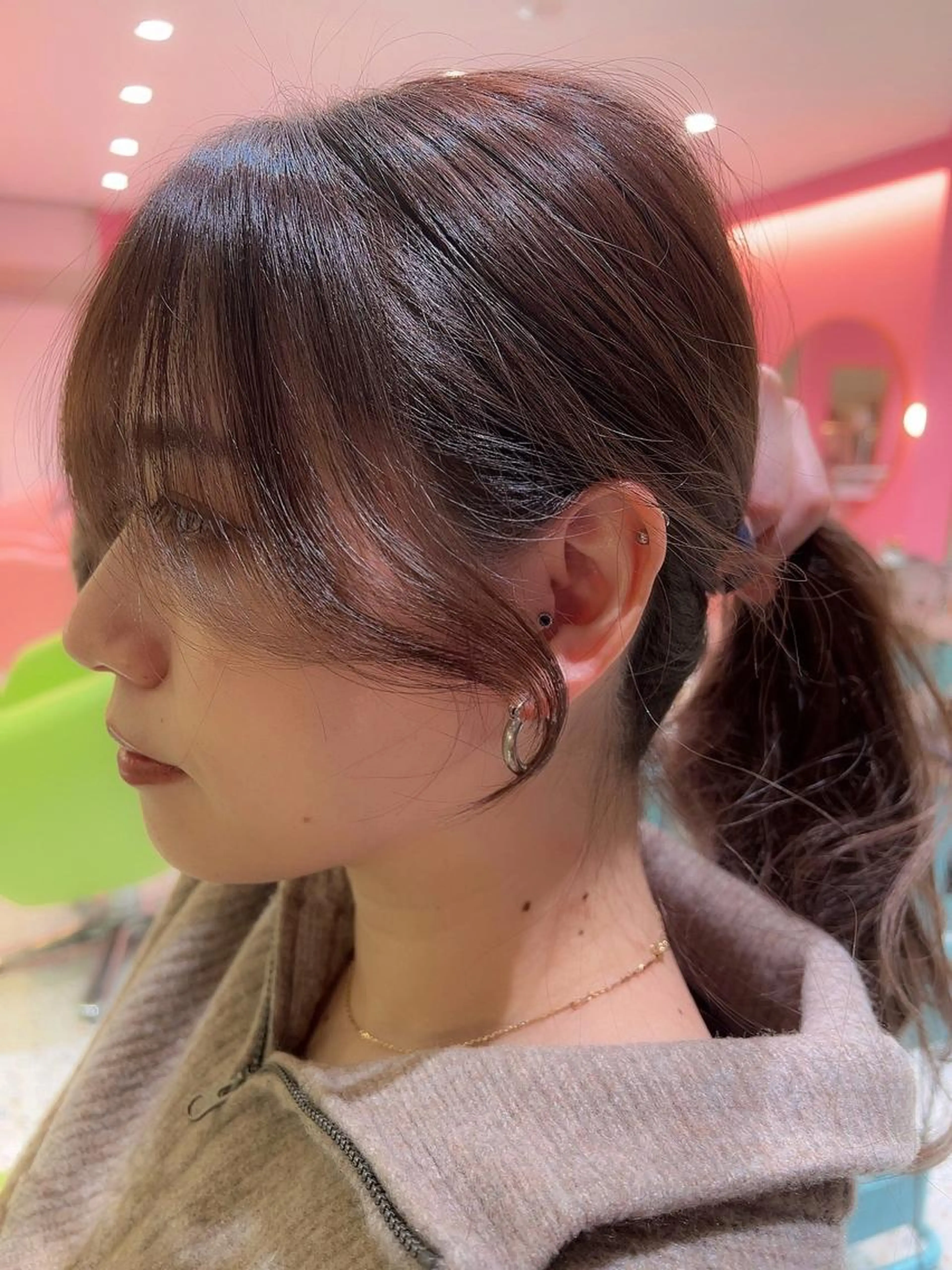 前髪カット+透明感カラー+オージュアプレトリの写真