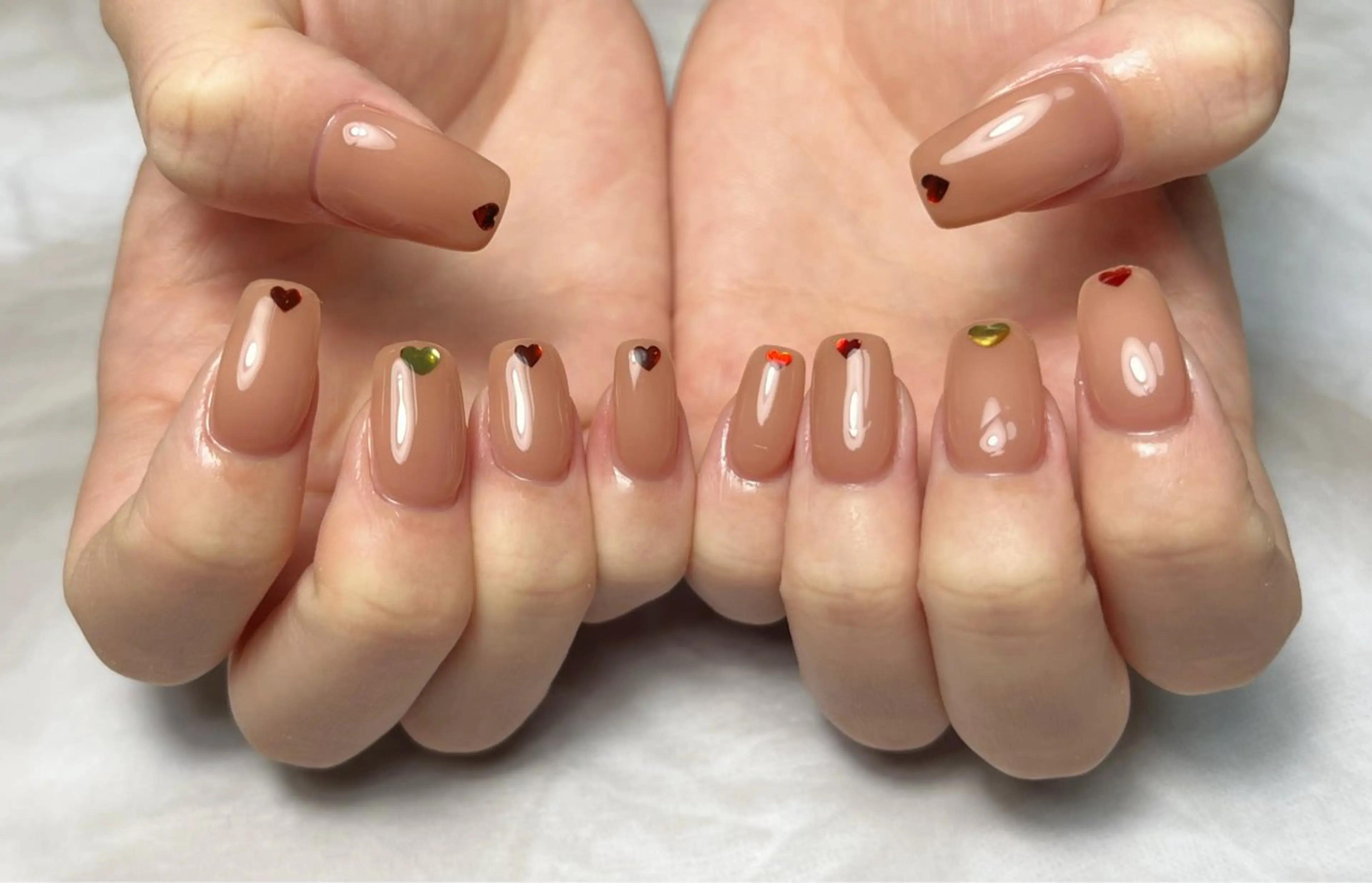 ネイル ハート ハンドネイル ネイルサロン Bebeのネイルデザイン