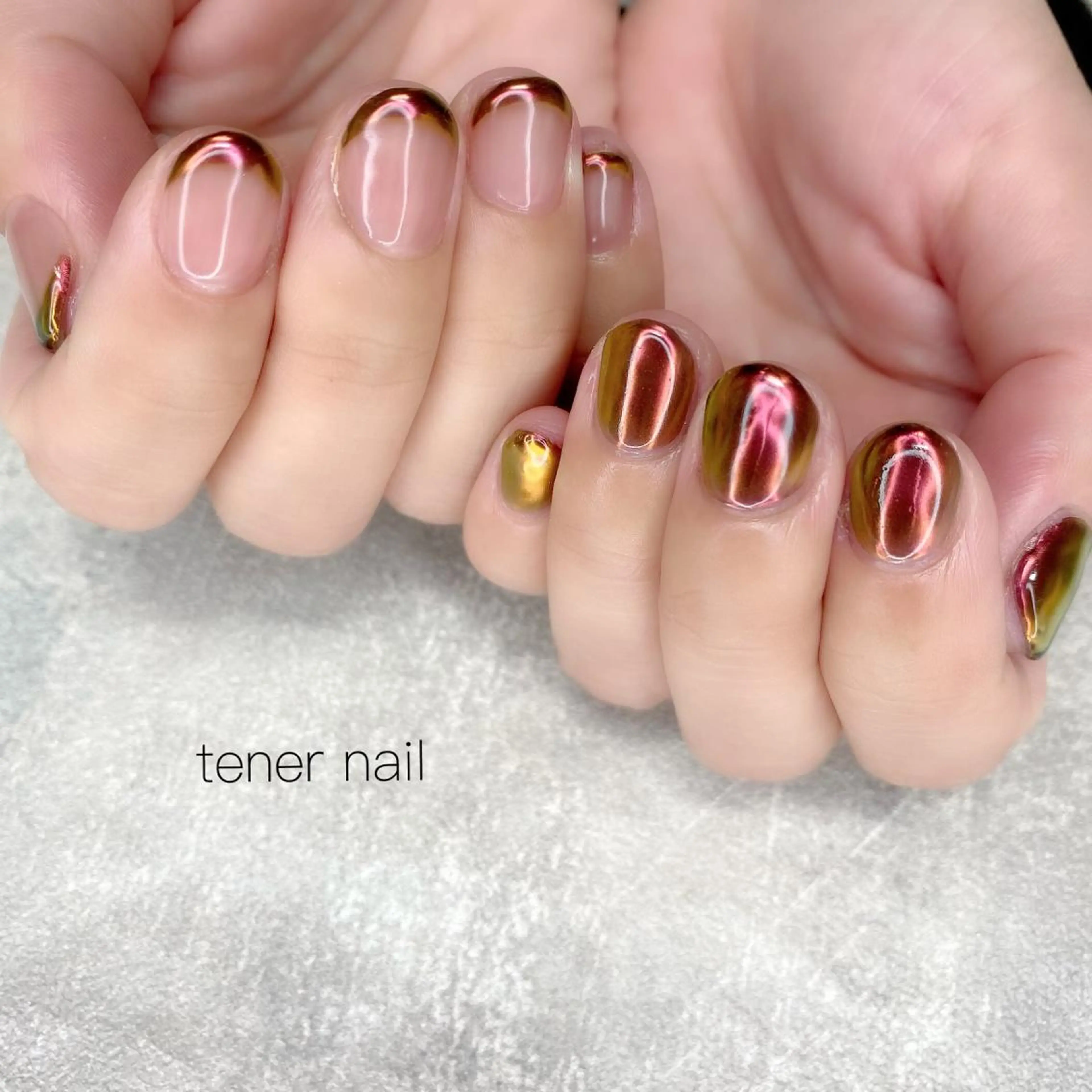 ネイル ブラウン ミラーネイル tener  nail  テネルネイル所属・テネルネイル tener nailのネイルデザイン