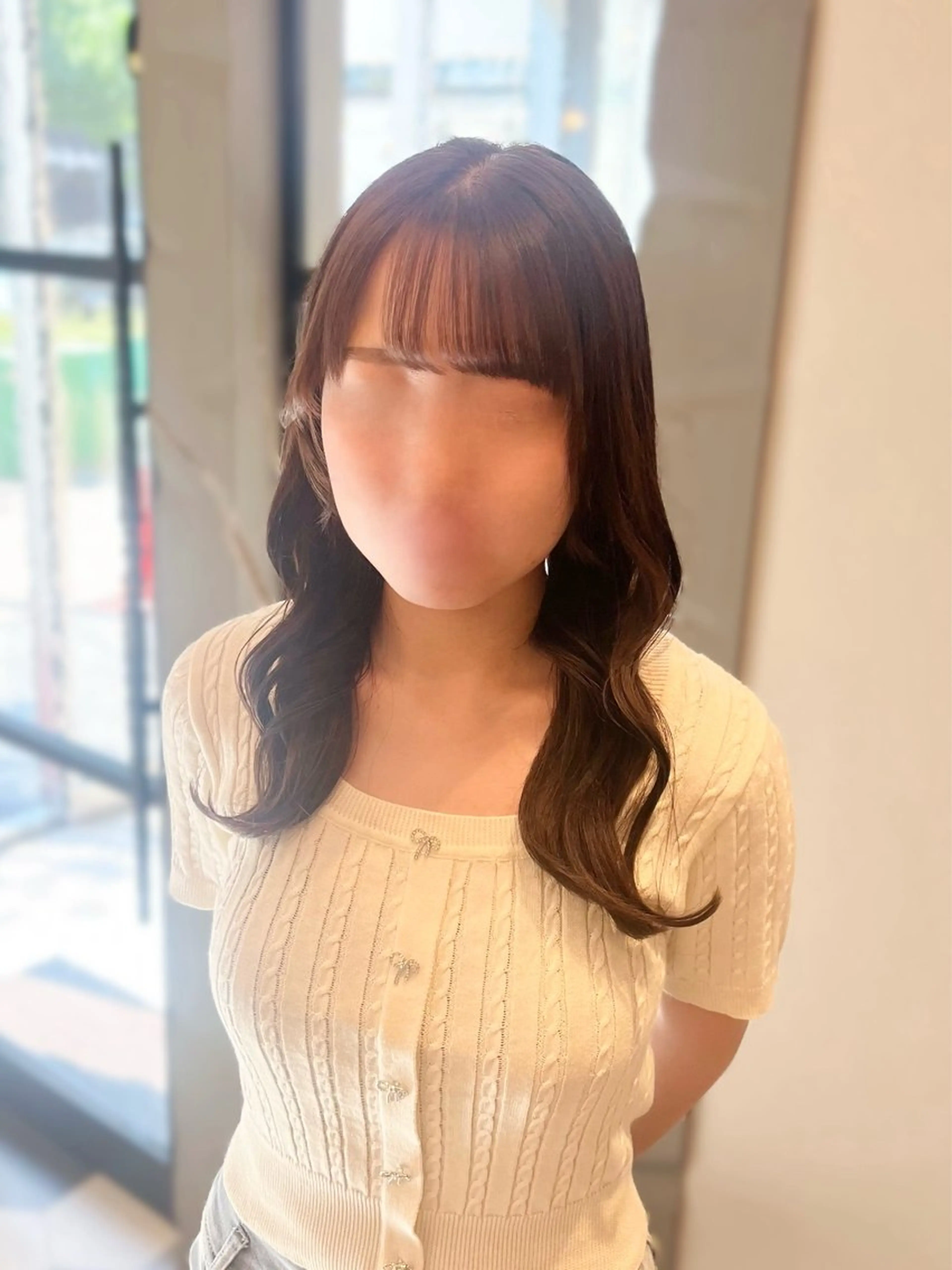 ロング カラー カット ヘアカラー 暖色/顔周り /ヘアメ/あつはのヘアスタイル