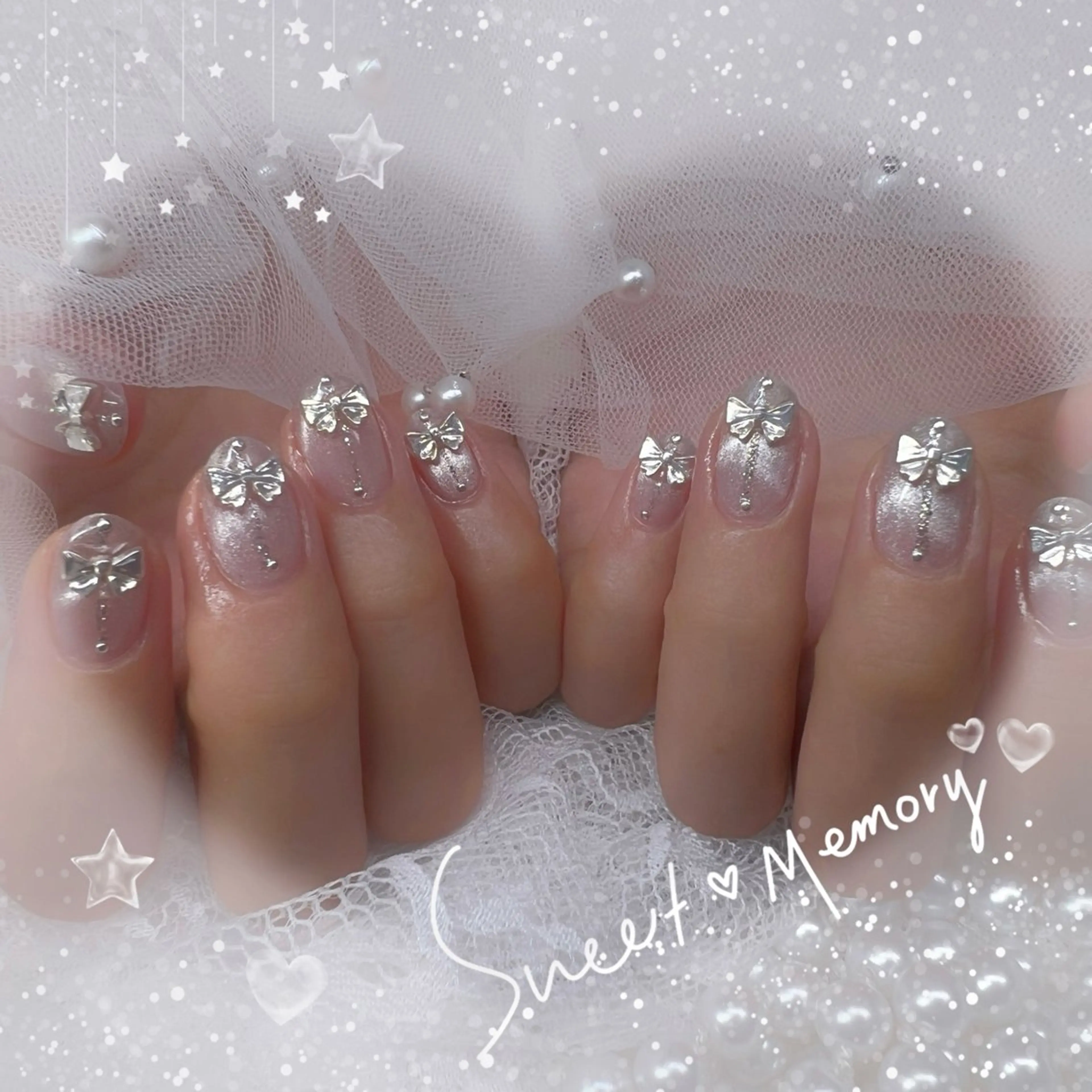 ネイル チークネイル フレンチネイル ガーリー ガラスフレンチ グラデーション ハンドネイル ハンドケア Chill Nailsalonのネイルデザイン