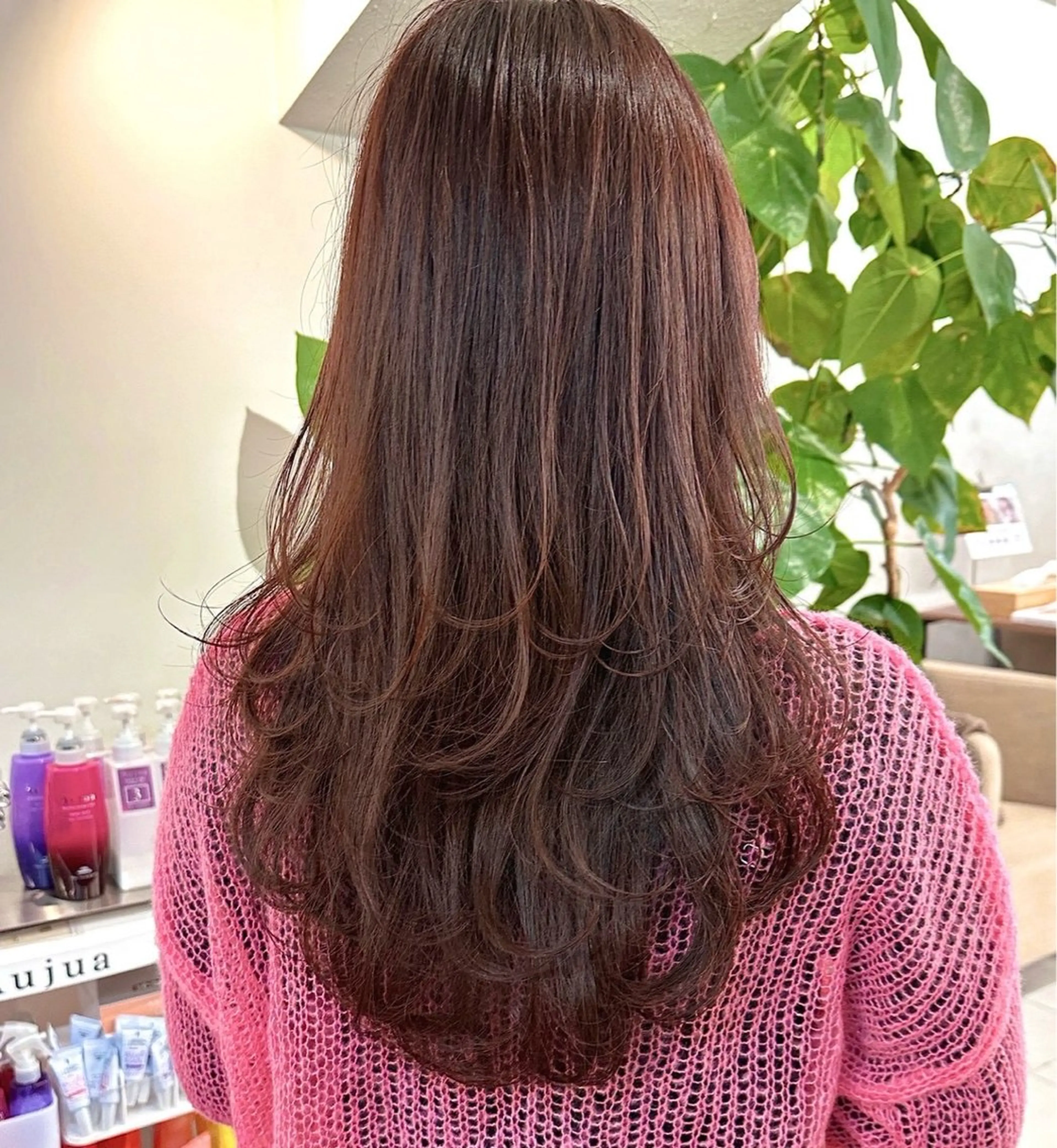 ロング カラー ブラウンカラー ピンクカラー ピンクブラウン ロング かみしー/艶カラー /ブラウンカラーのヘアスタイル