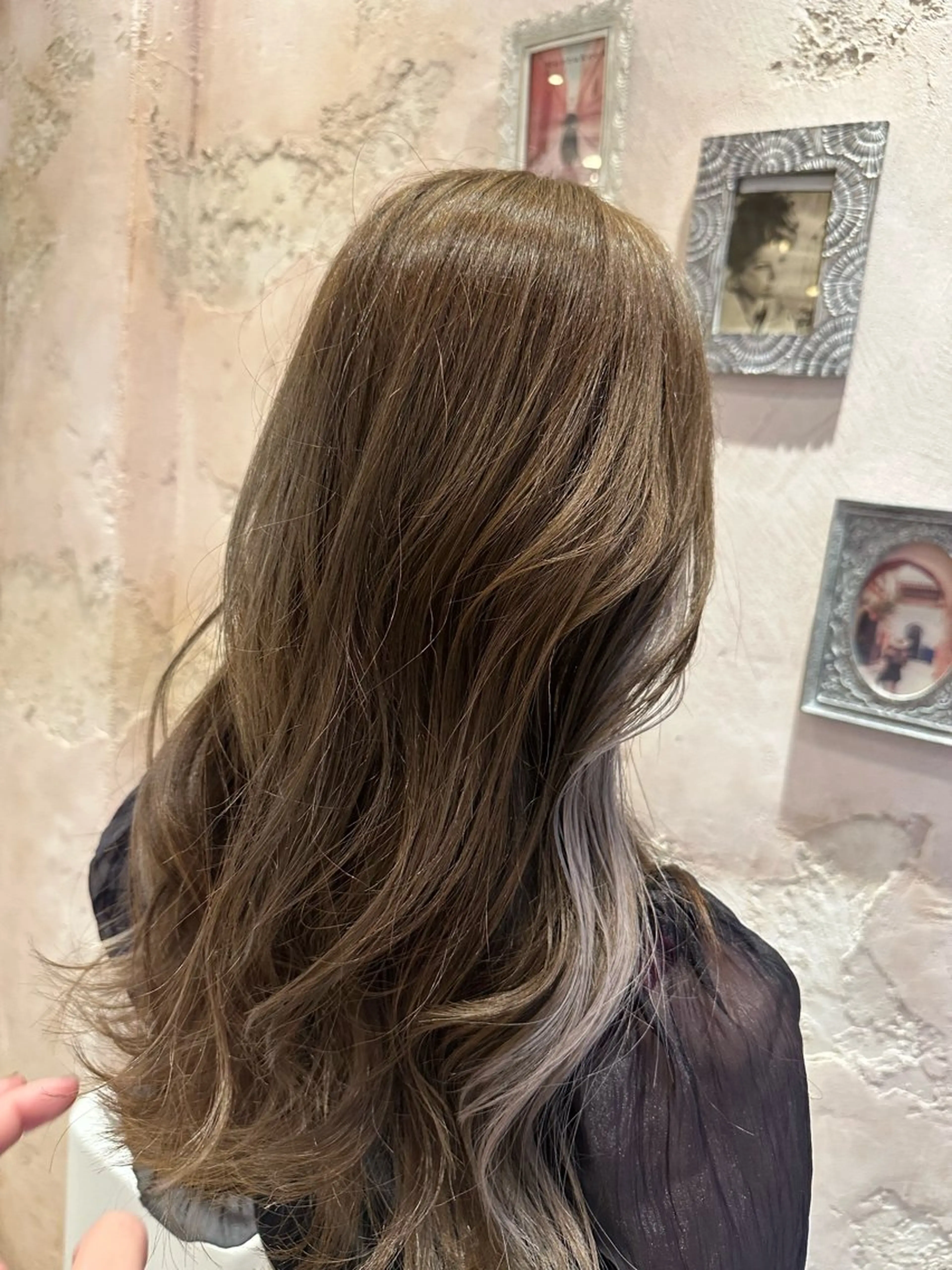 ミディアム カット ヘアカラー トリートメント ブリーチなしダブル カラー縮毛矯正　下野のヘアスタイル