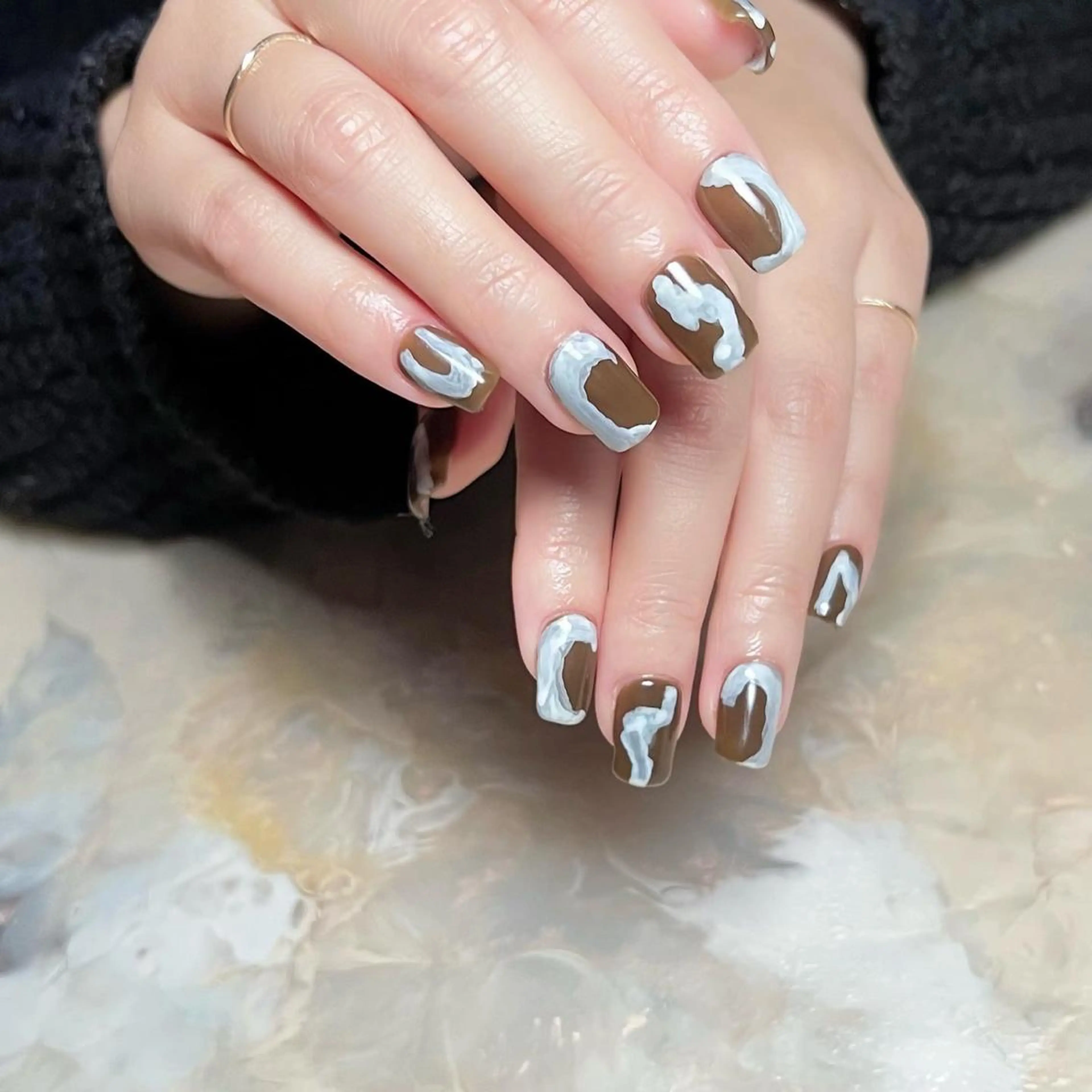 ネイル マグネットネイル ニュアンスネイル ショートネイル gemickle nailのネイルデザイン