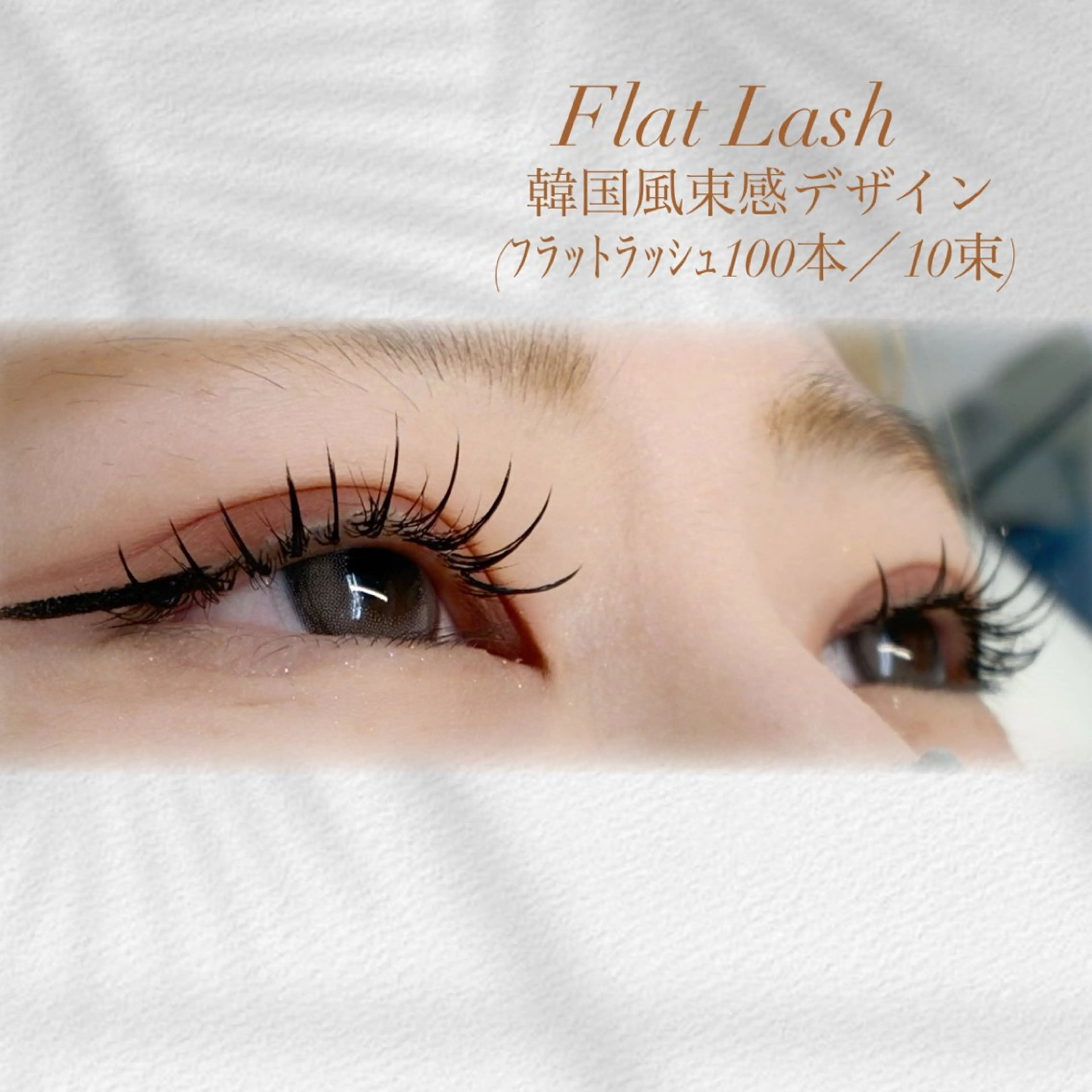 【韓国風】束感デザインフラットラッシュ100本　　　　　　　　(10​〜​11束・透明コーティング仕上げ)の写真