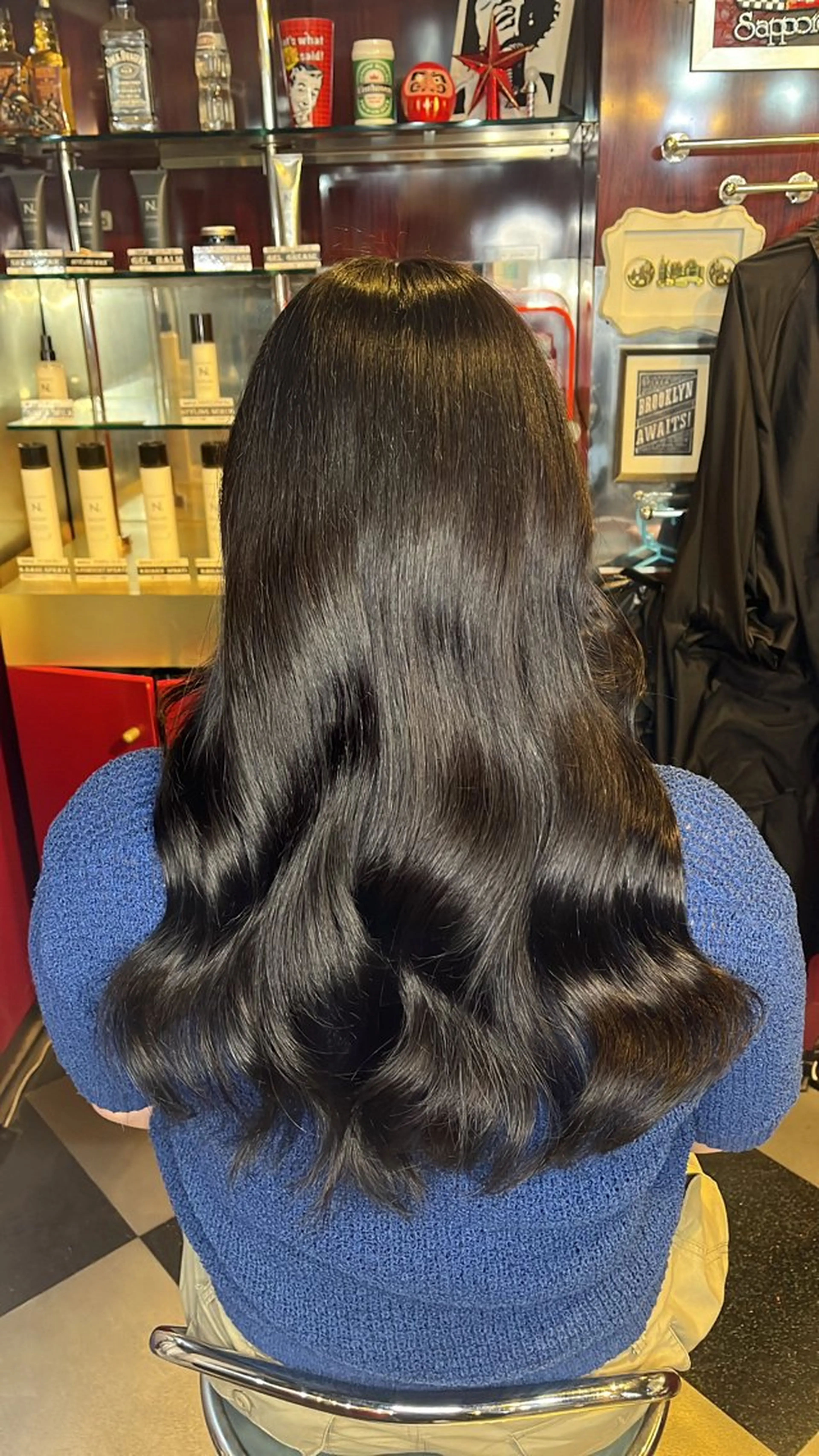 ロング カラー 黒髪 デザインカラー/ ブリーチ/コーンロウのヘアスタイル