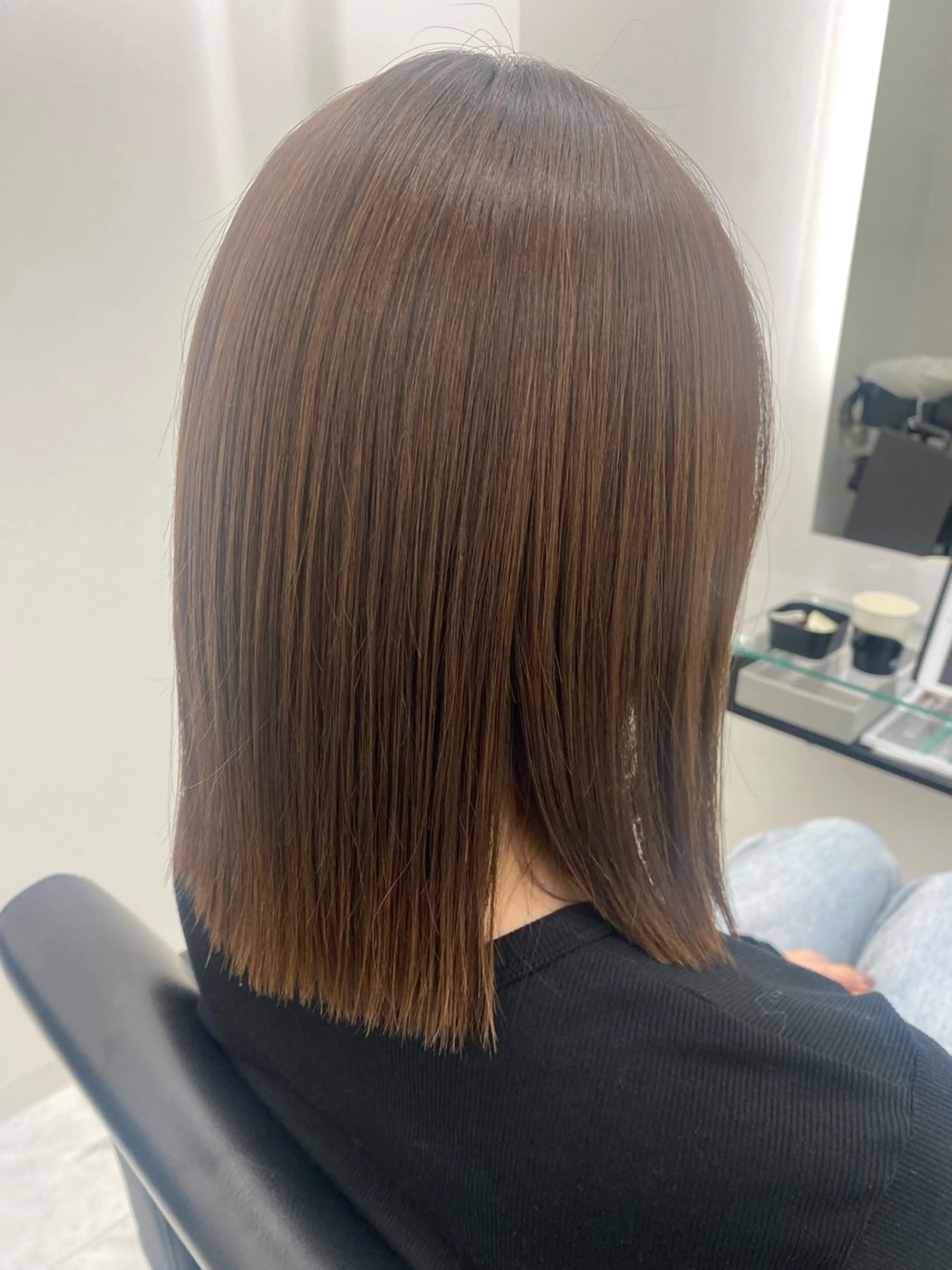 ミディアム カット ヘアカラー トリートメント 髪質改善サロン🫧 セキチサトのヘアスタイル