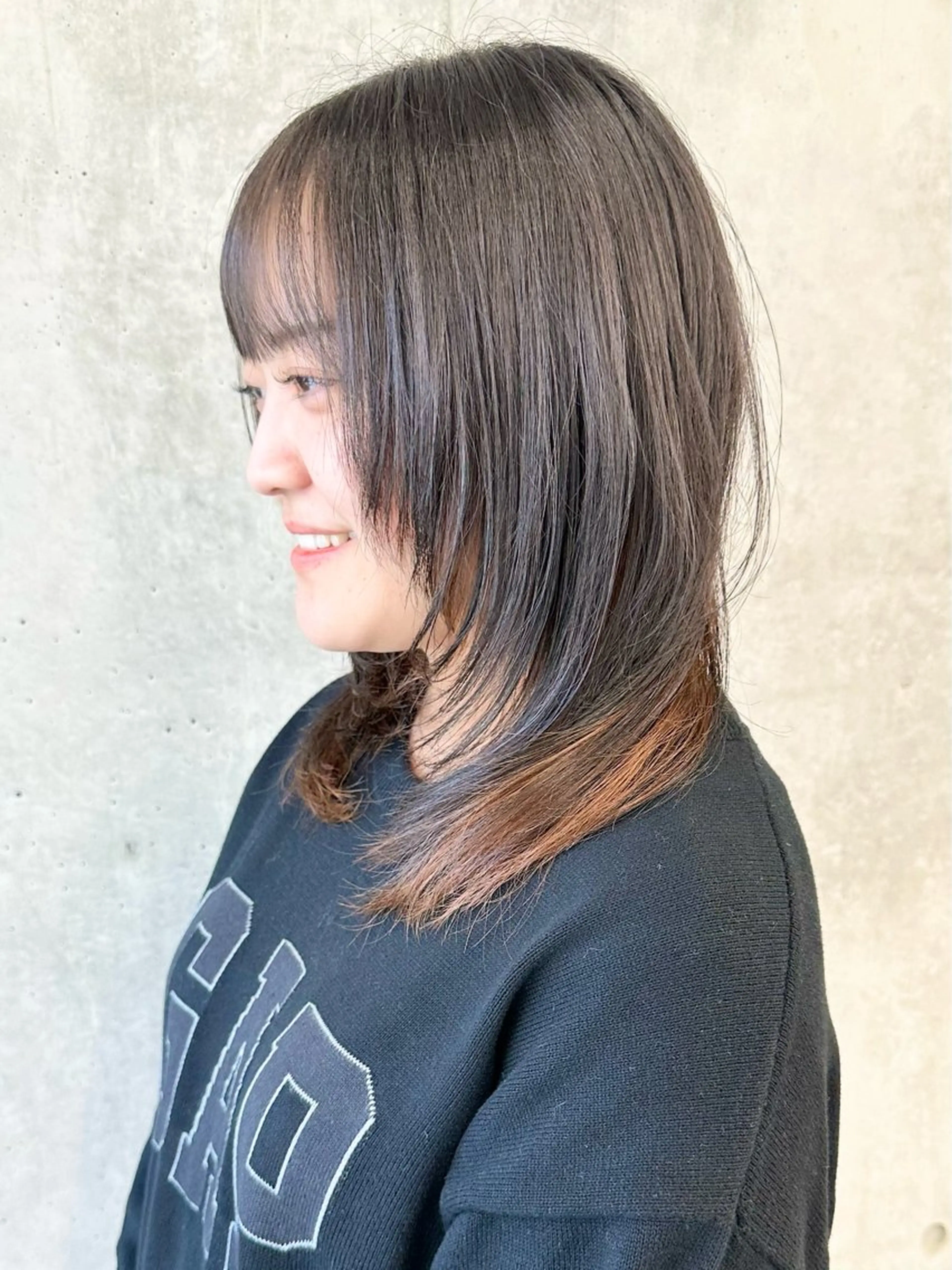 セミロング カット ヘッドスパ 小顔ボブ/お悩み解決 /ボブパーマ/とういのヘアスタイル