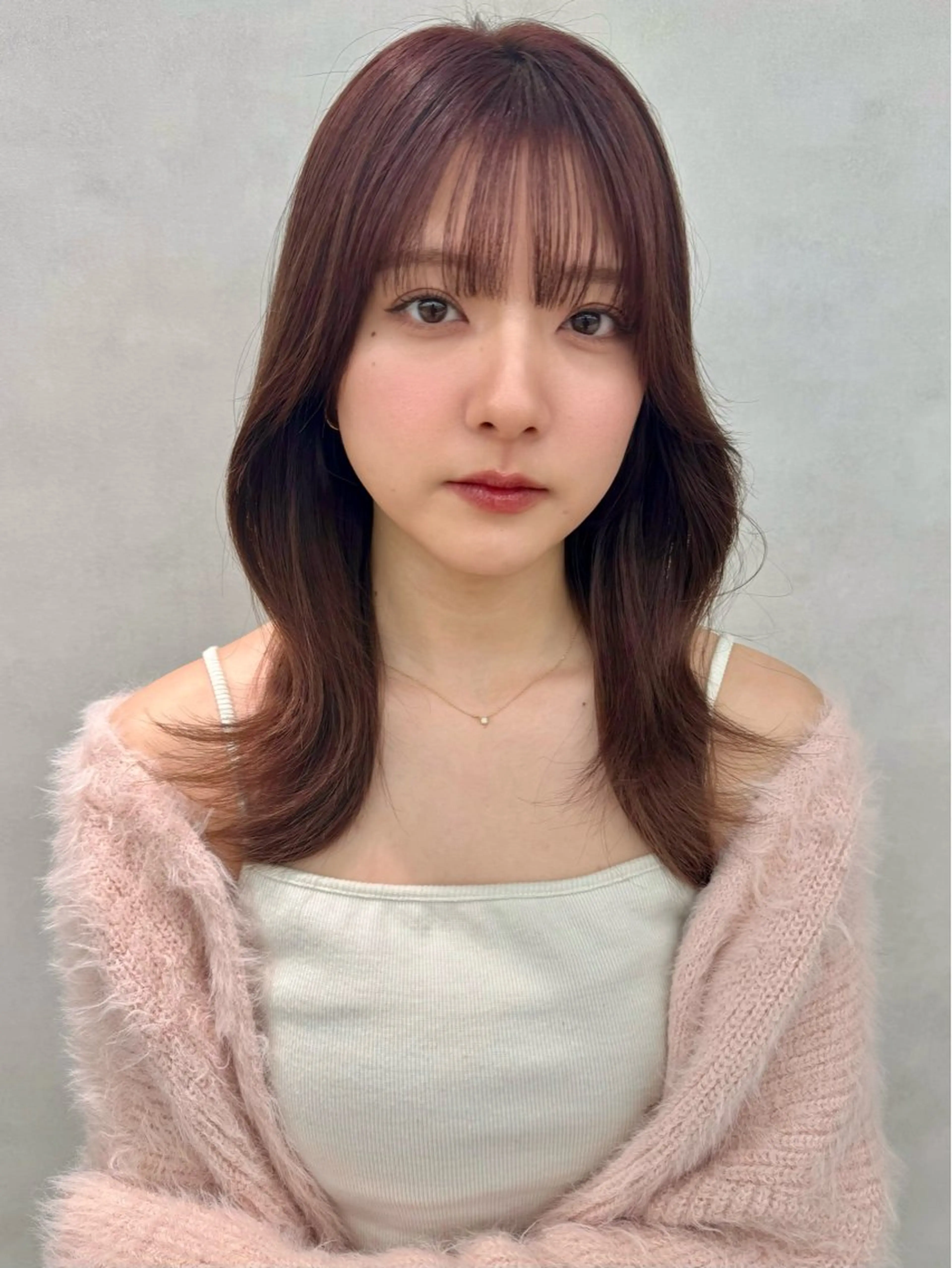 ミディアム ヘアカラー 顔周り🇰🇷韓国 レイヤー/いづみ💞のヘアスタイル