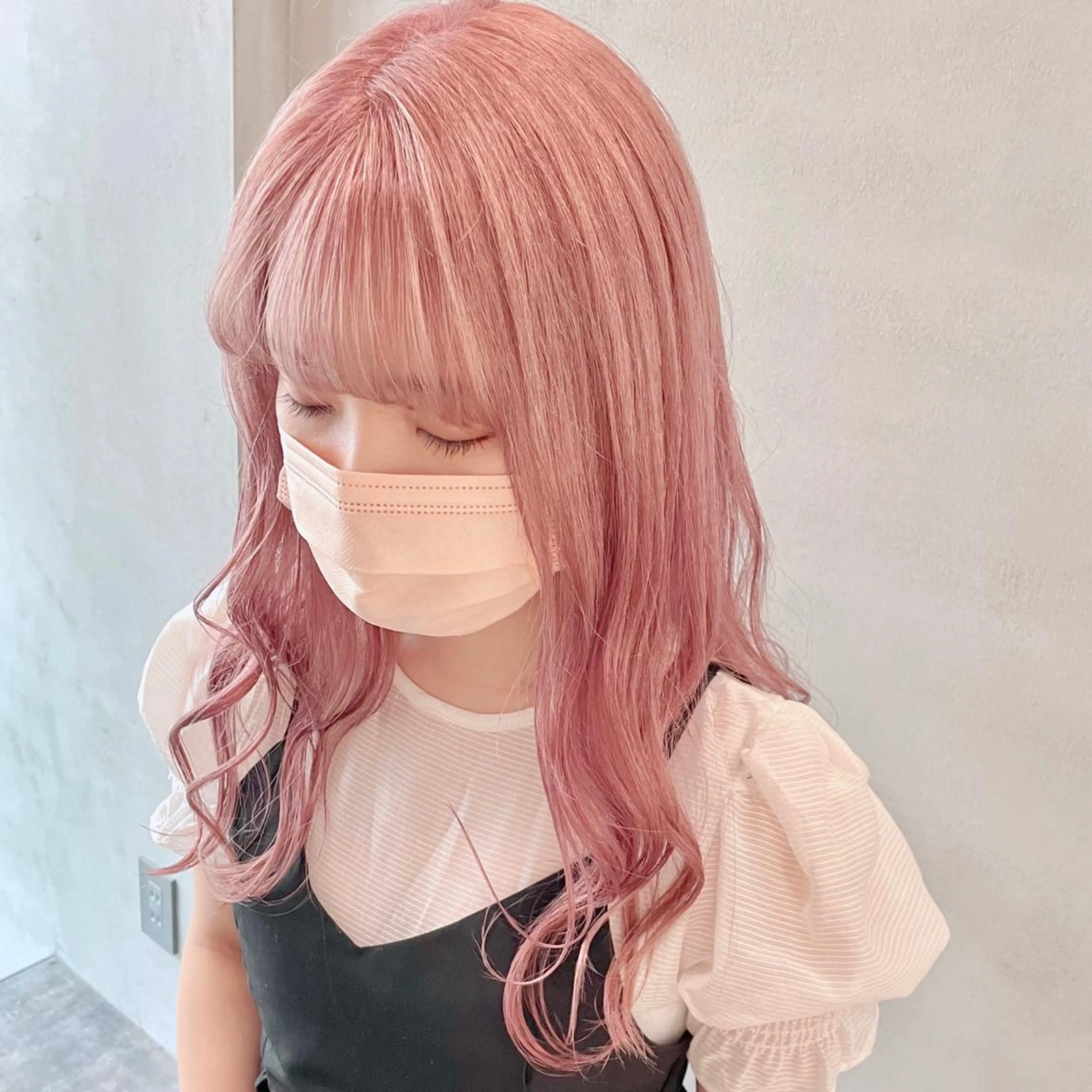 セミロング カラー ピンクカラー ヘアカラー トリートメント MiL所属・✨ハイトーン✨ 濱田知孝のヘアスタイル