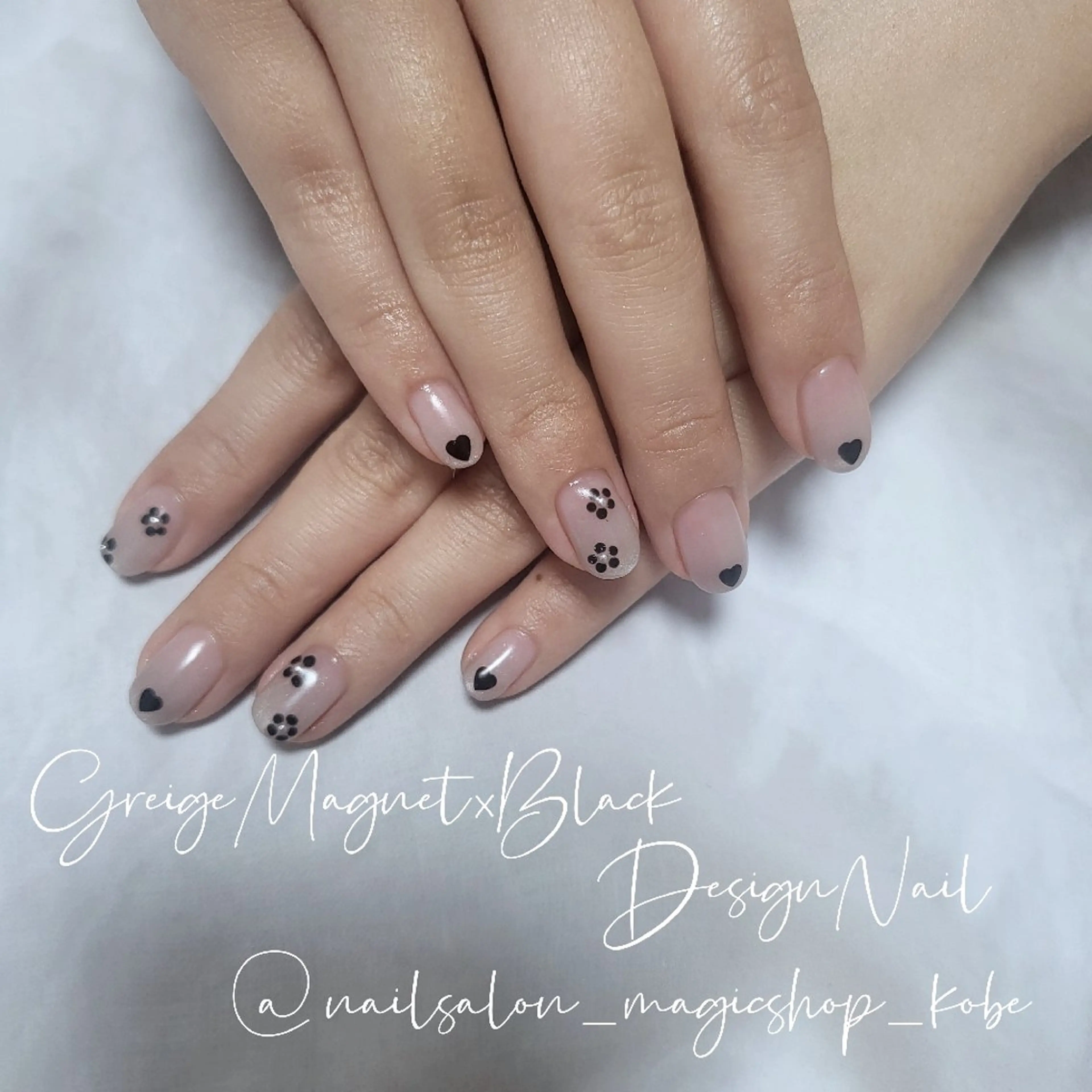 ネイル ジェルネイル グラデーション ハート マグネットネイル シンプルネイル ハンドネイル Nailsalon MagicShopのネイルデザイン