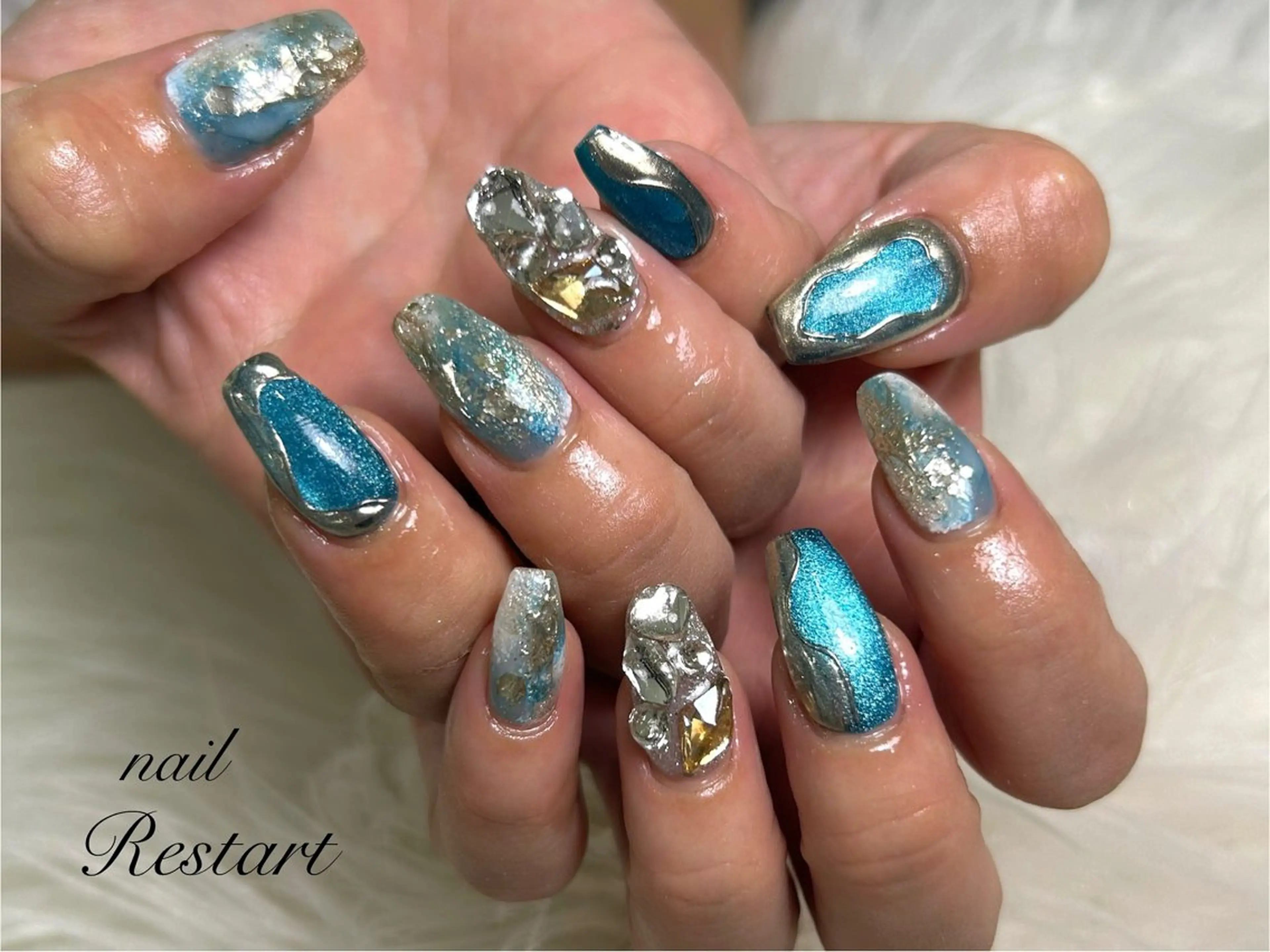 セミロング ハンドネイル nail Restart所属・Restart YURIのネイルデザイン