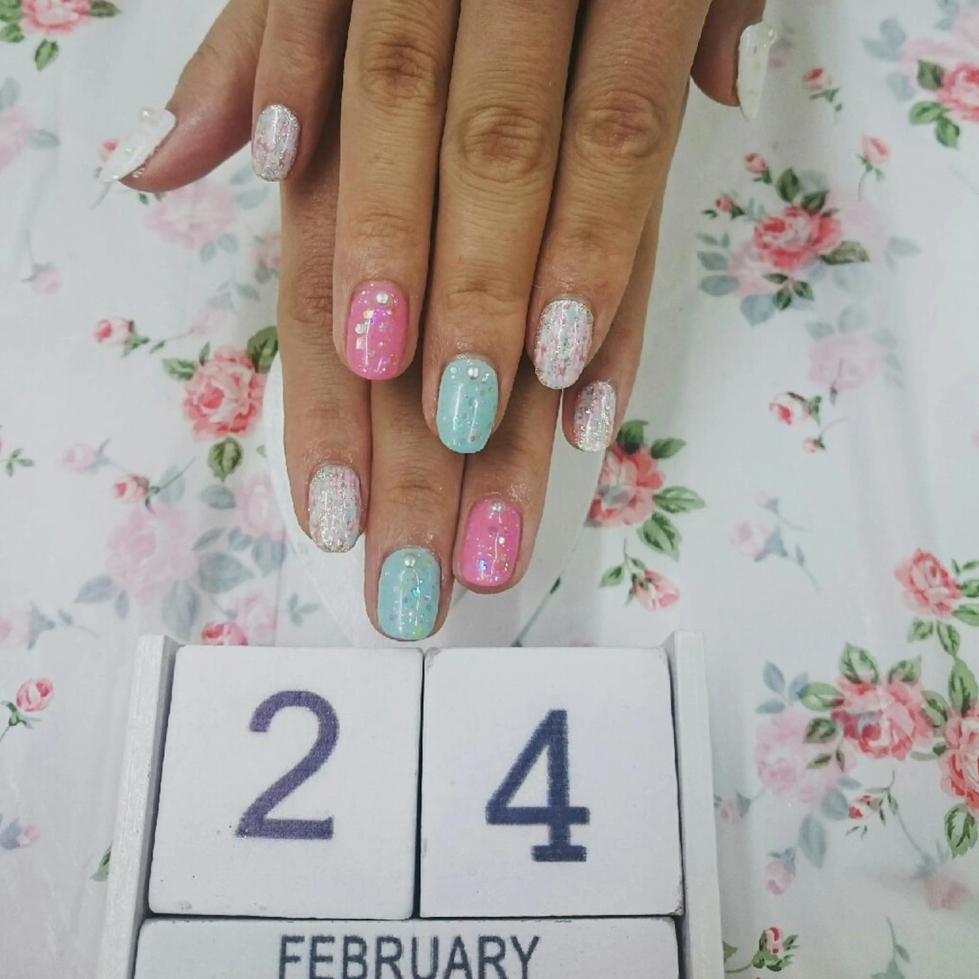 ネイル パステルネイル ツイードネイル JEWEL nailのネイルデザイン