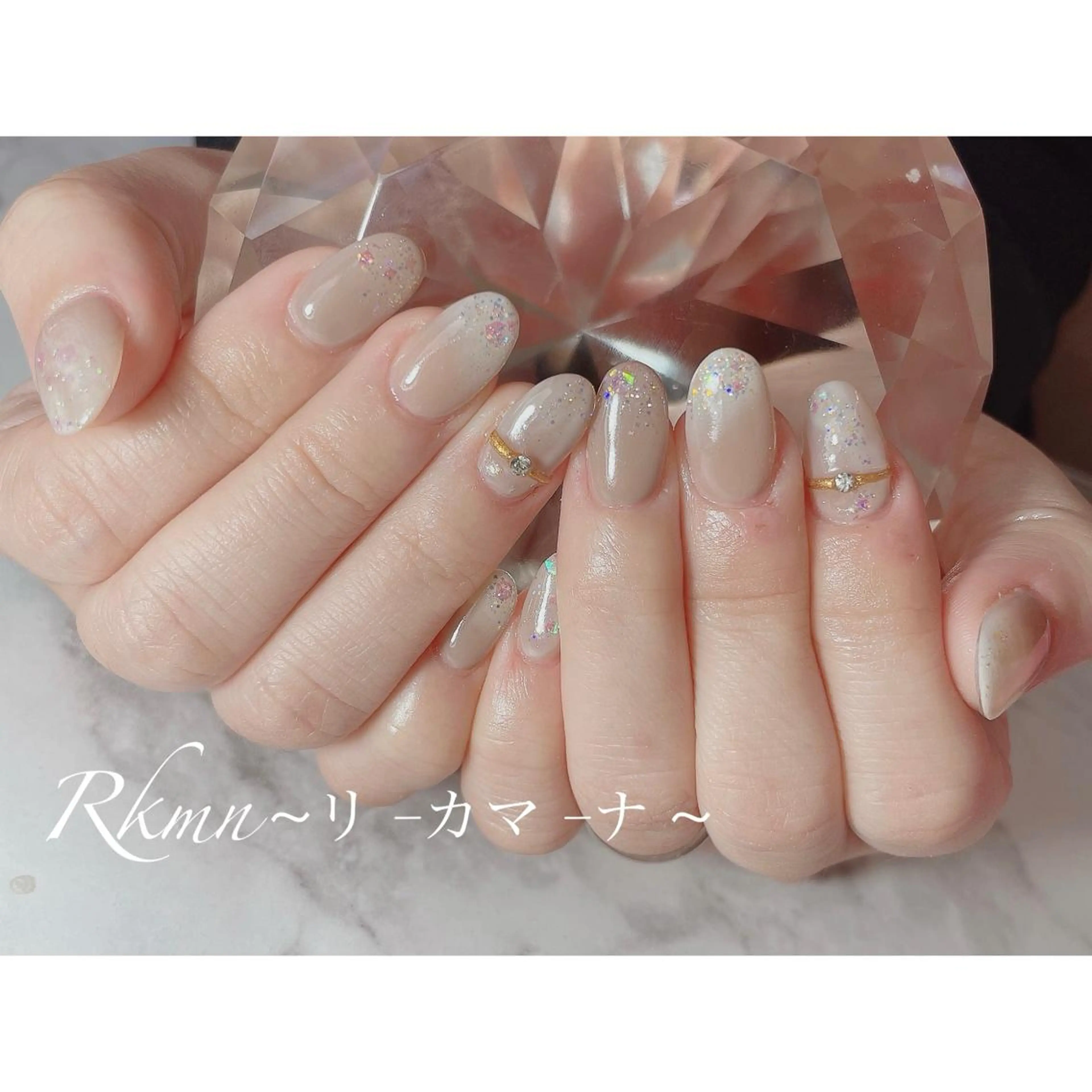 ネイル アートネイル オーロラネイル ラメ(グリッター) ミラーネイル 春ネイル ハンドネイル フットネイル ハンドケア Rkmn ~リ-カマ-ナ~のネイルデザイン