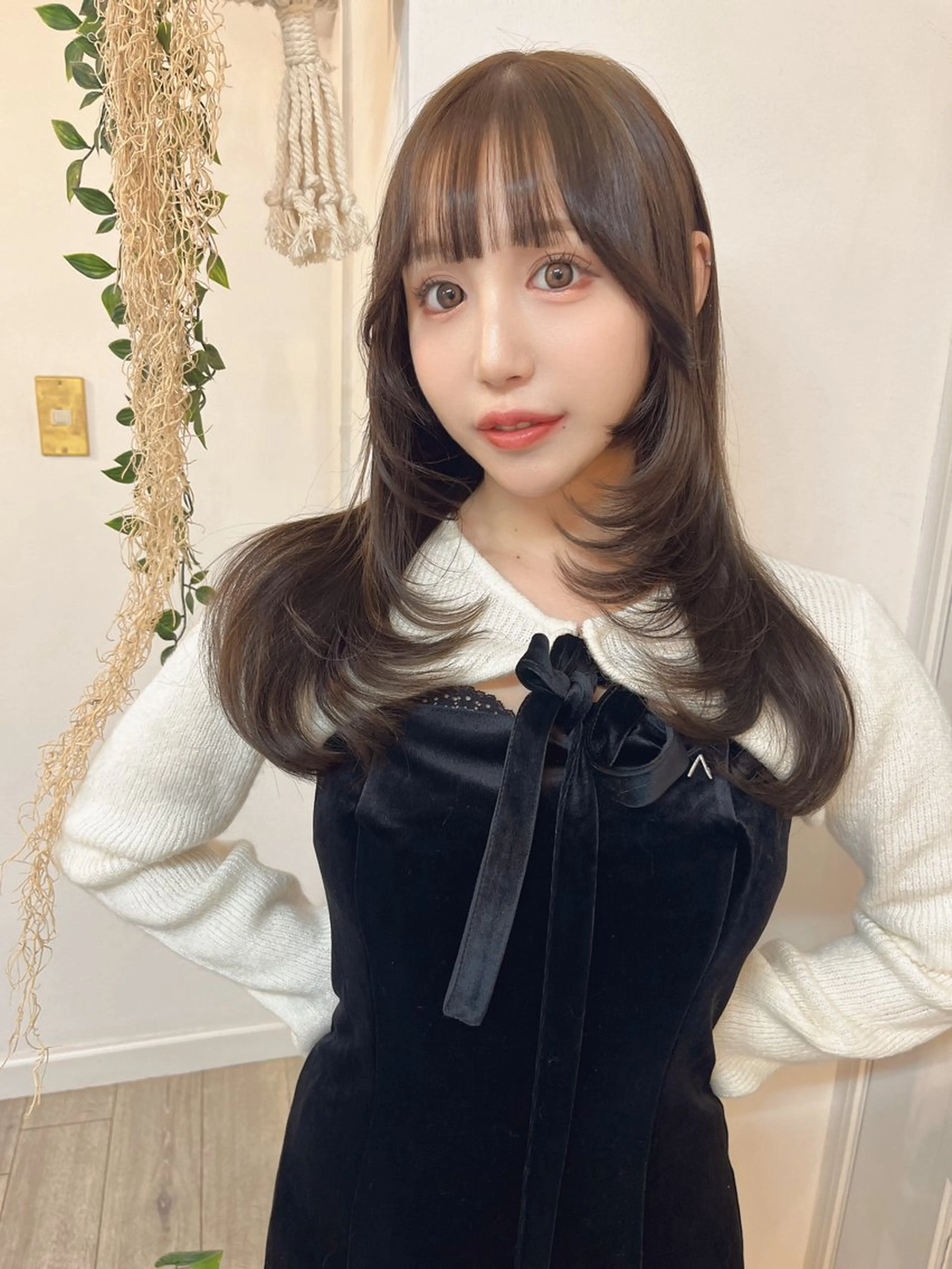 ロング カット ヘアカラー トリートメント 前髪&顔周りカット/ 韓国レイヤー/シバタのヘアスタイル