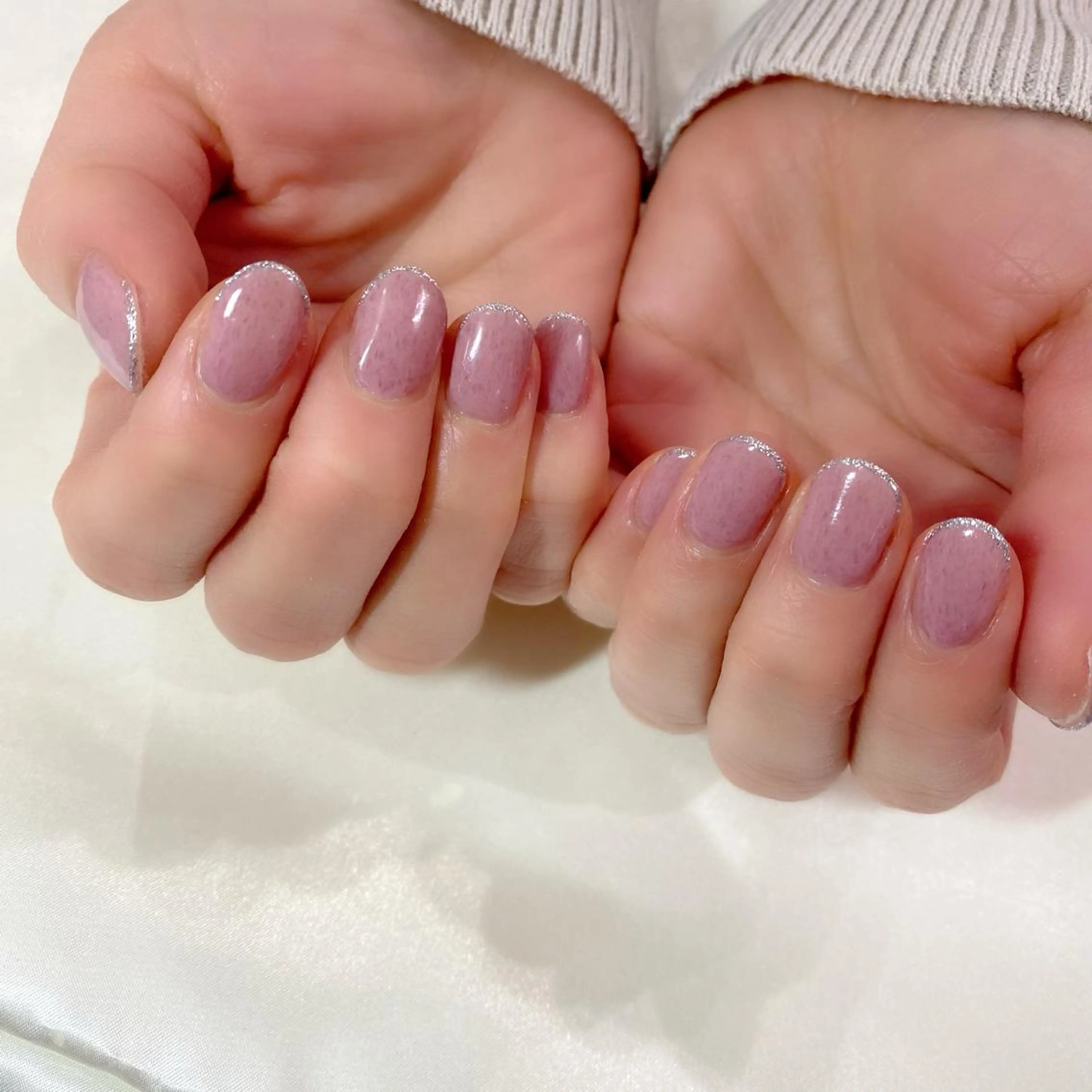 ネイル ピンク ショートネイル 冬ネイル ハンドネイル Salon Kのネイルデザイン