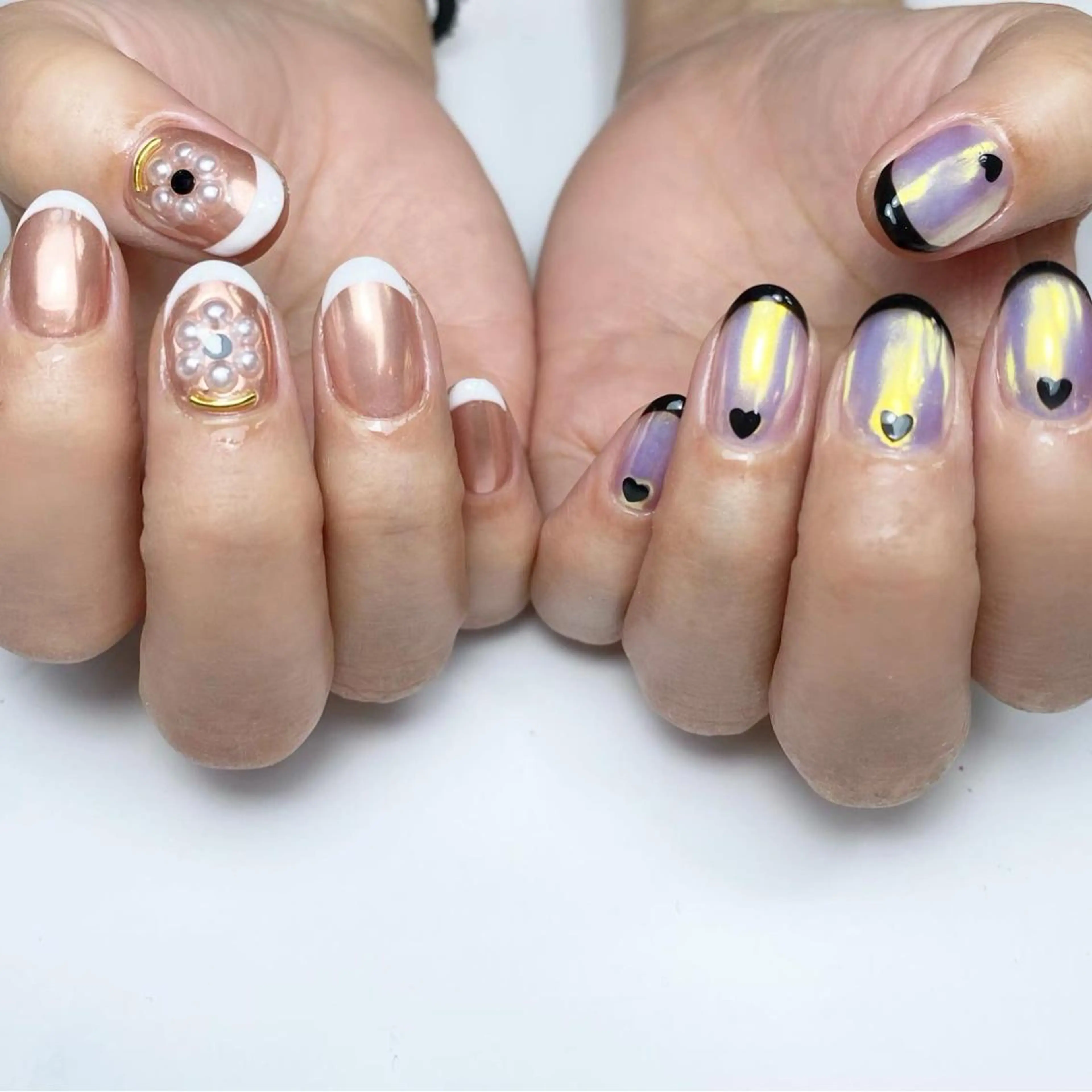 ネイル フレンチネイル ミラーネイル ハンドネイル Nail ameria megu所属・ameria meguのネイルデザイン