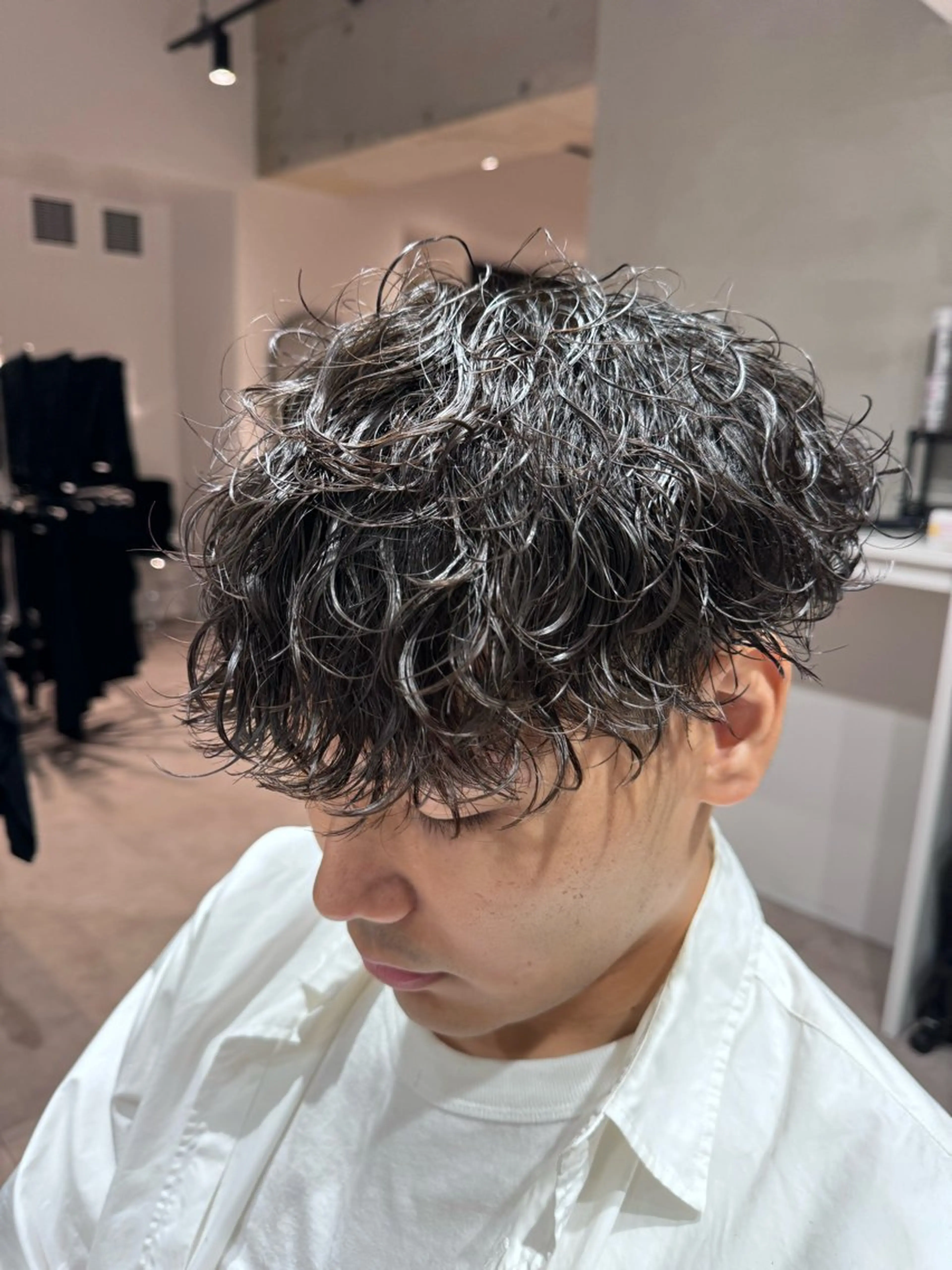 ショート パーマ メンズ マッシュ メンズパーマ 刈り上げ 波巻きパーマ メンズ特化 ナカネ カツヤのヘアスタイル
