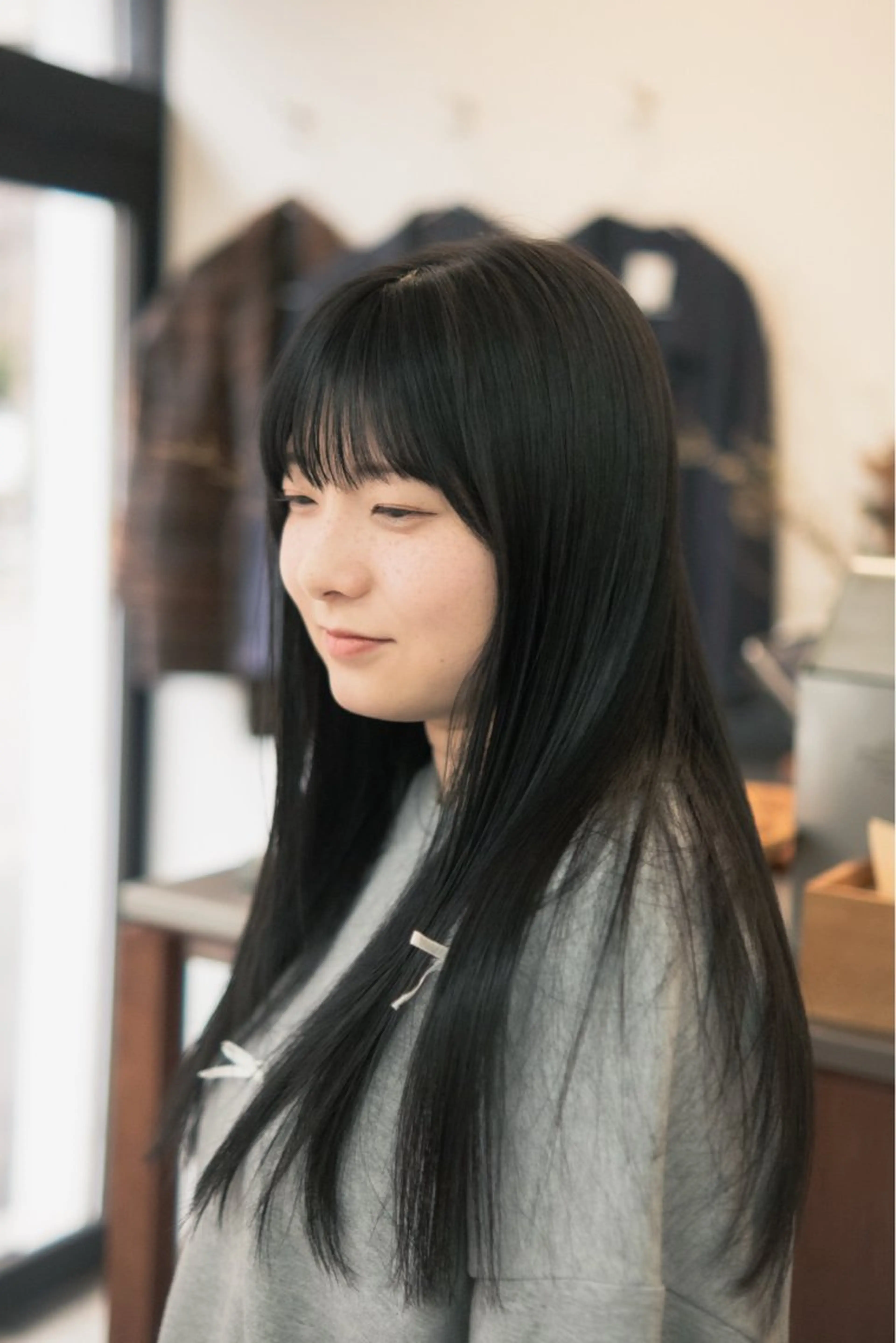 セミロング カット ヘアカラー ちばた/レイヤー 似合わせ/大阪中津のヘアスタイル