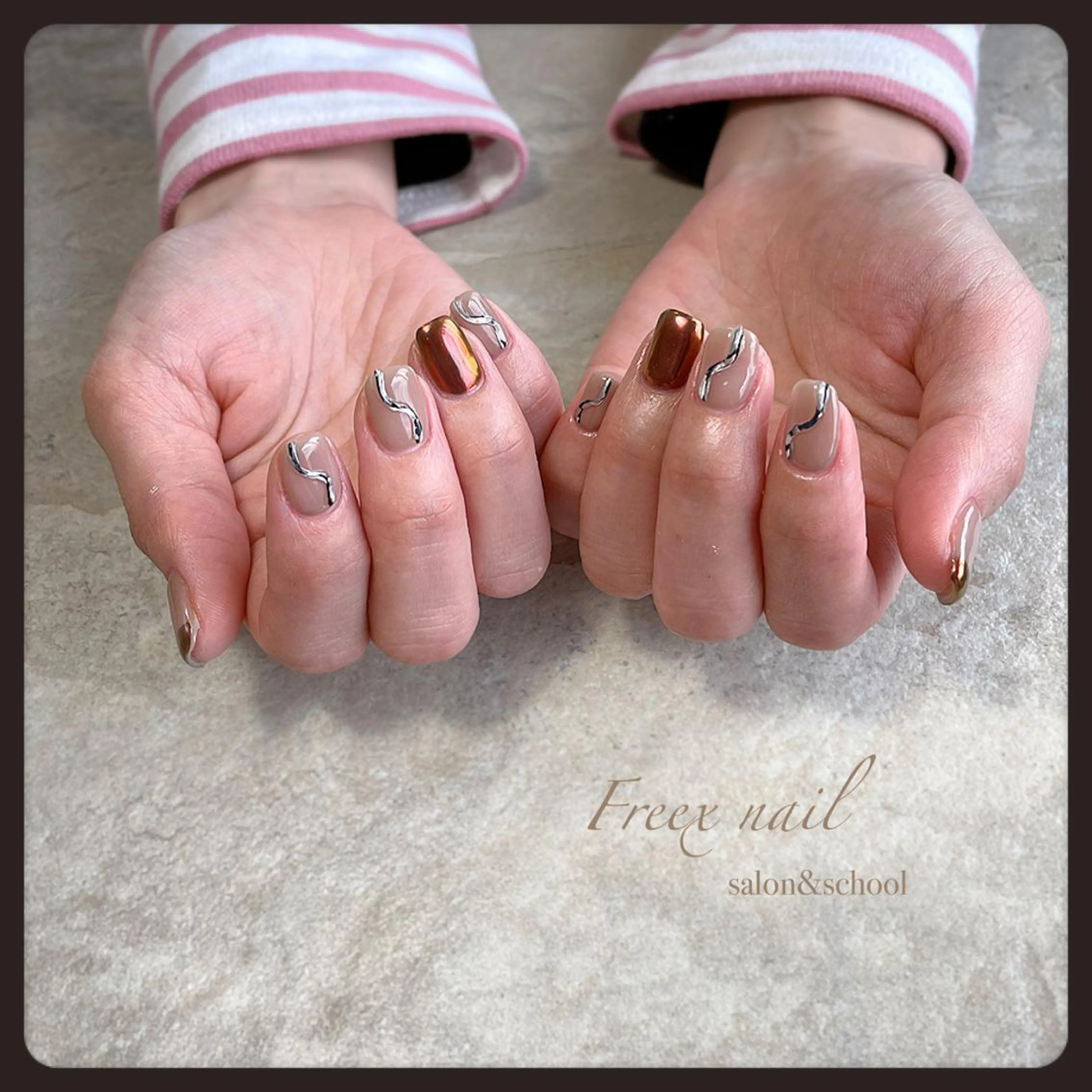 ネイル ミラーネイル ハンドネイル ハンドケア Freex nail所属・freex nail /ニュアンス/個性派のネイルデザイン