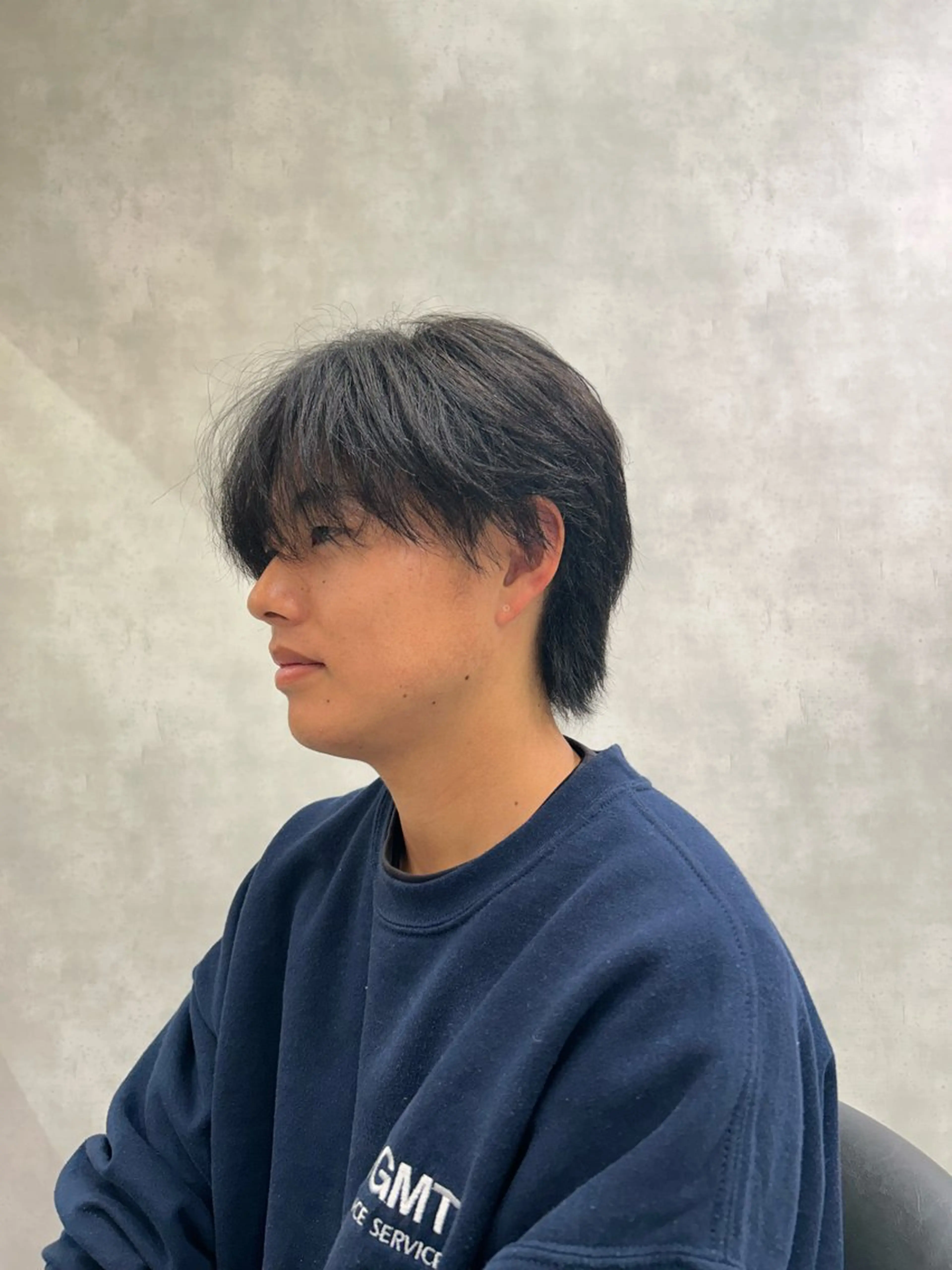 メンズ 花井輝 ボブ/センターパートのヘアスタイル