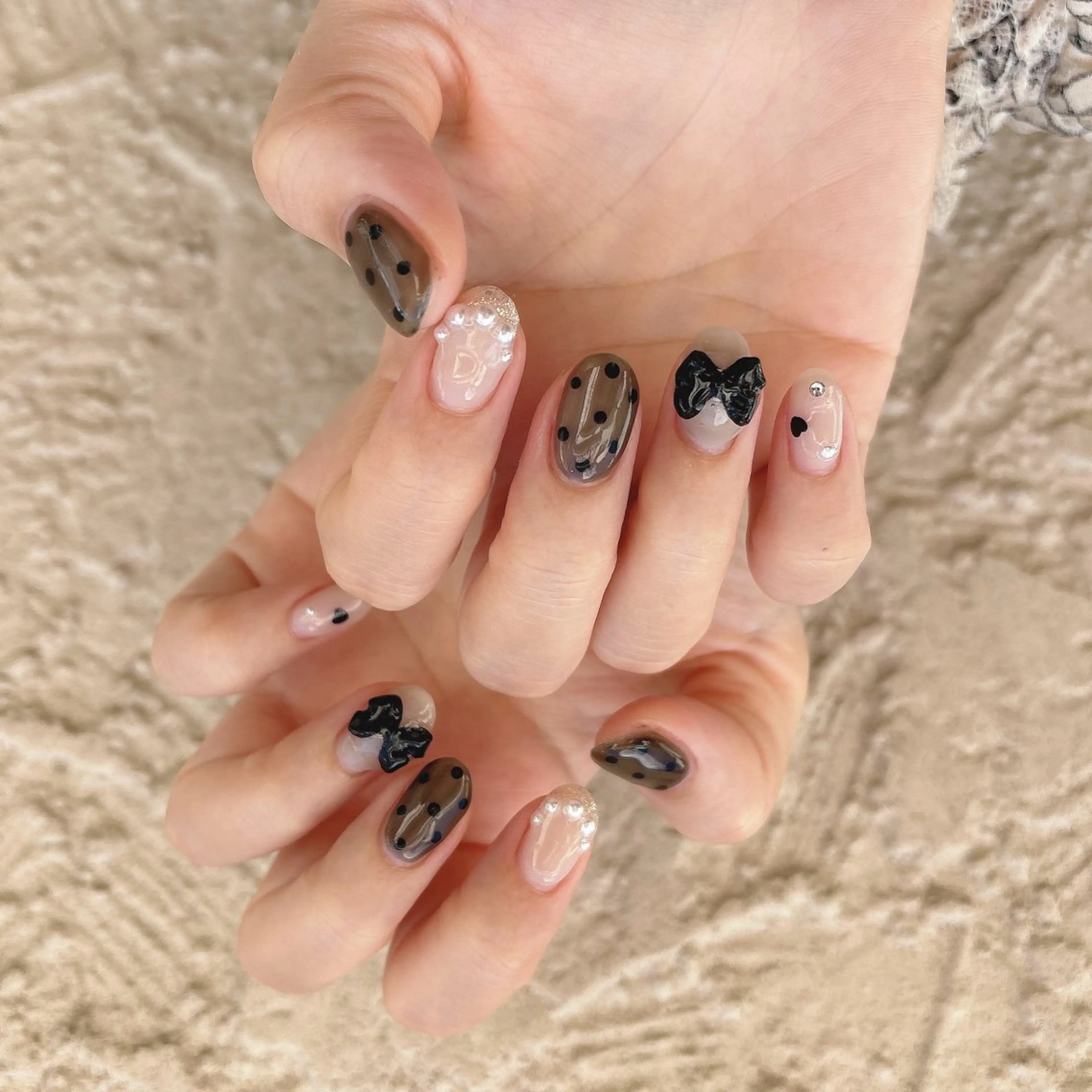 ネイル リボン ハンドネイル nails 🎀meのネイルデザイン