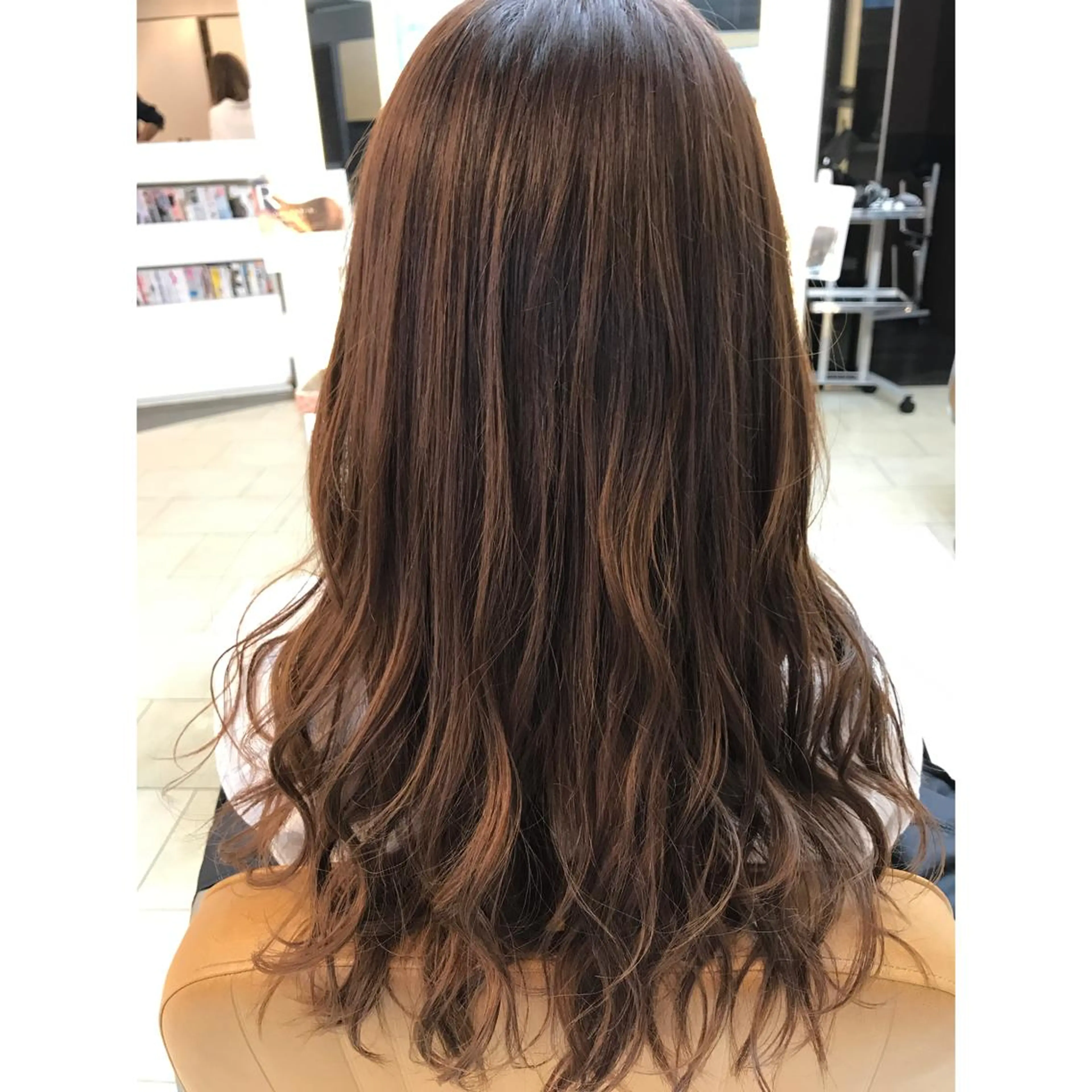 ロング カラー ブラウンカラー ピンクカラー ピンクブラウン 坂西 春果のマツエク・マツパデザイン