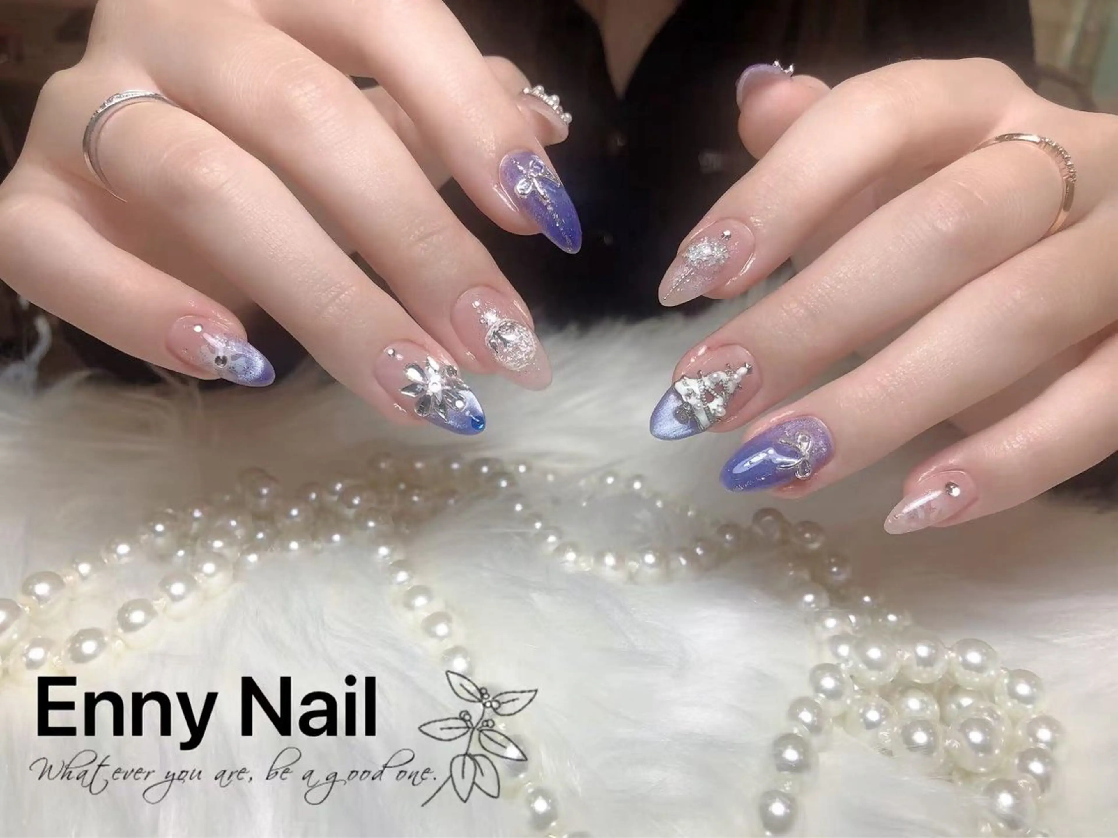 ネイル チークネイル フットネイル フレンチネイル ジェルネイル ガラスフレンチ Nailsalon Ennyのネイルデザイン