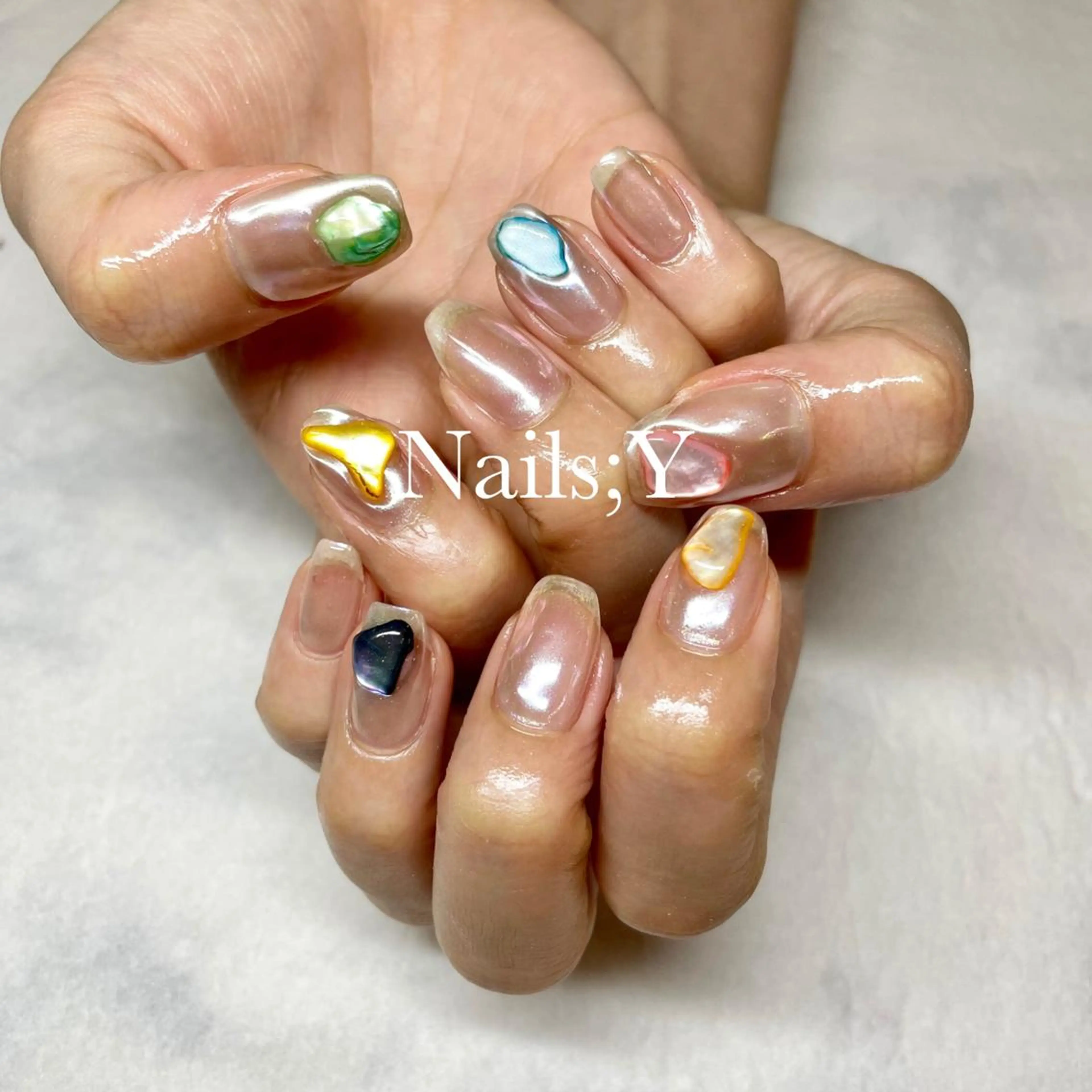 ネイル ストーンネイル yo koのネイルデザイン