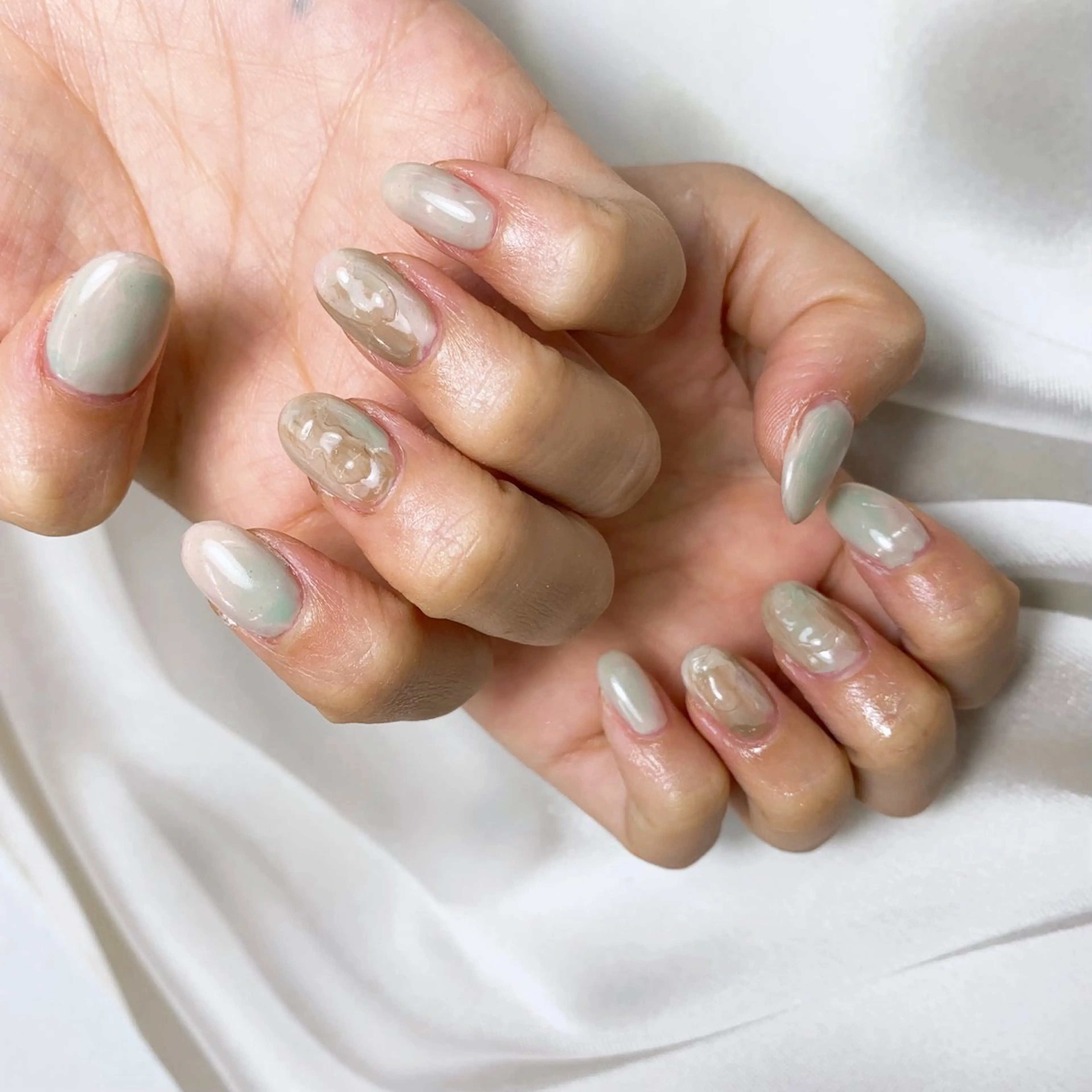 ネイル アートネイル クリアネイル ニュアンスネイル ⭐︎休業中の練習⭐︎ JNA認定講師髙橋のネイルデザイン