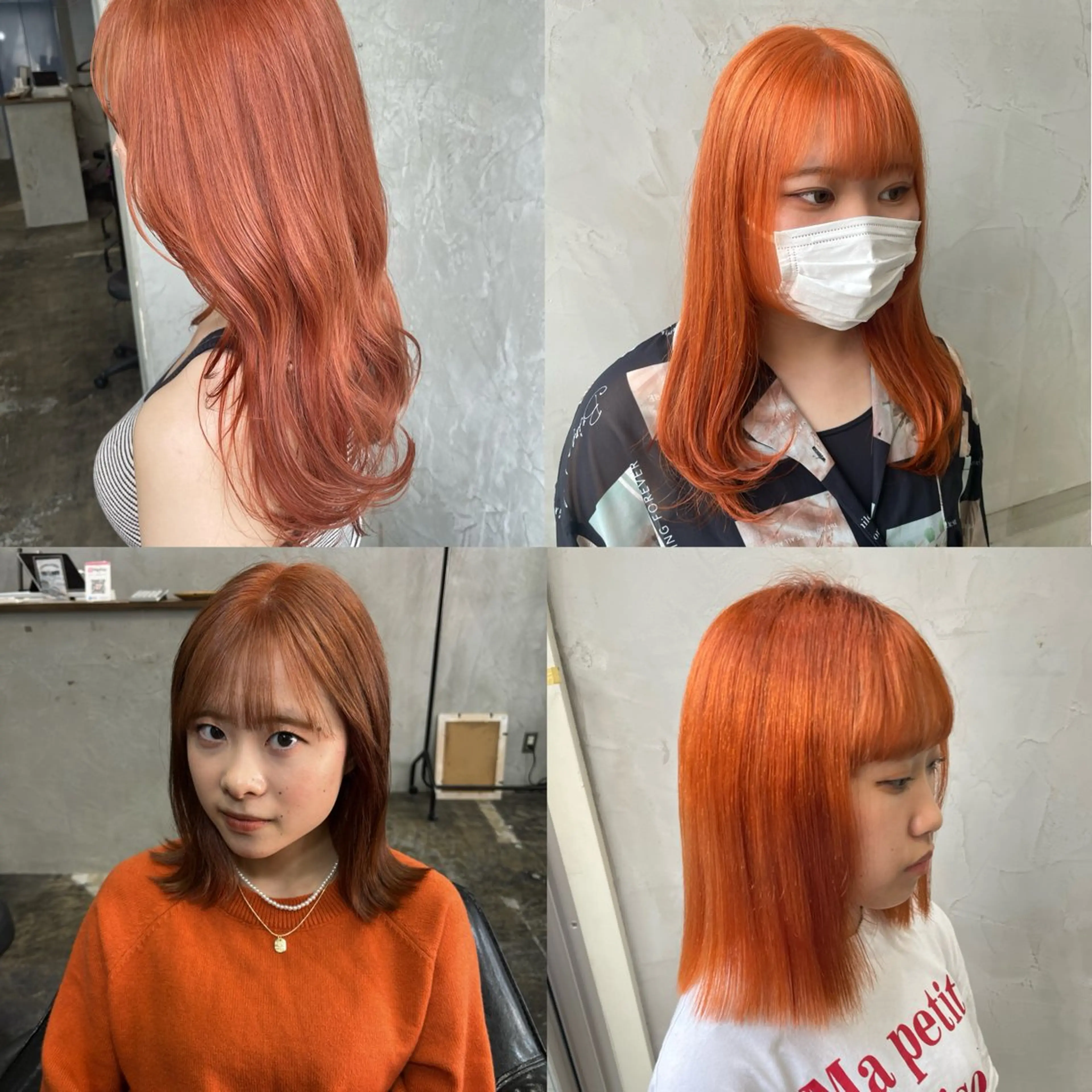 カラー ブリーチ オレンジ MaisonHALU 松浦光咲のヘアスタイル