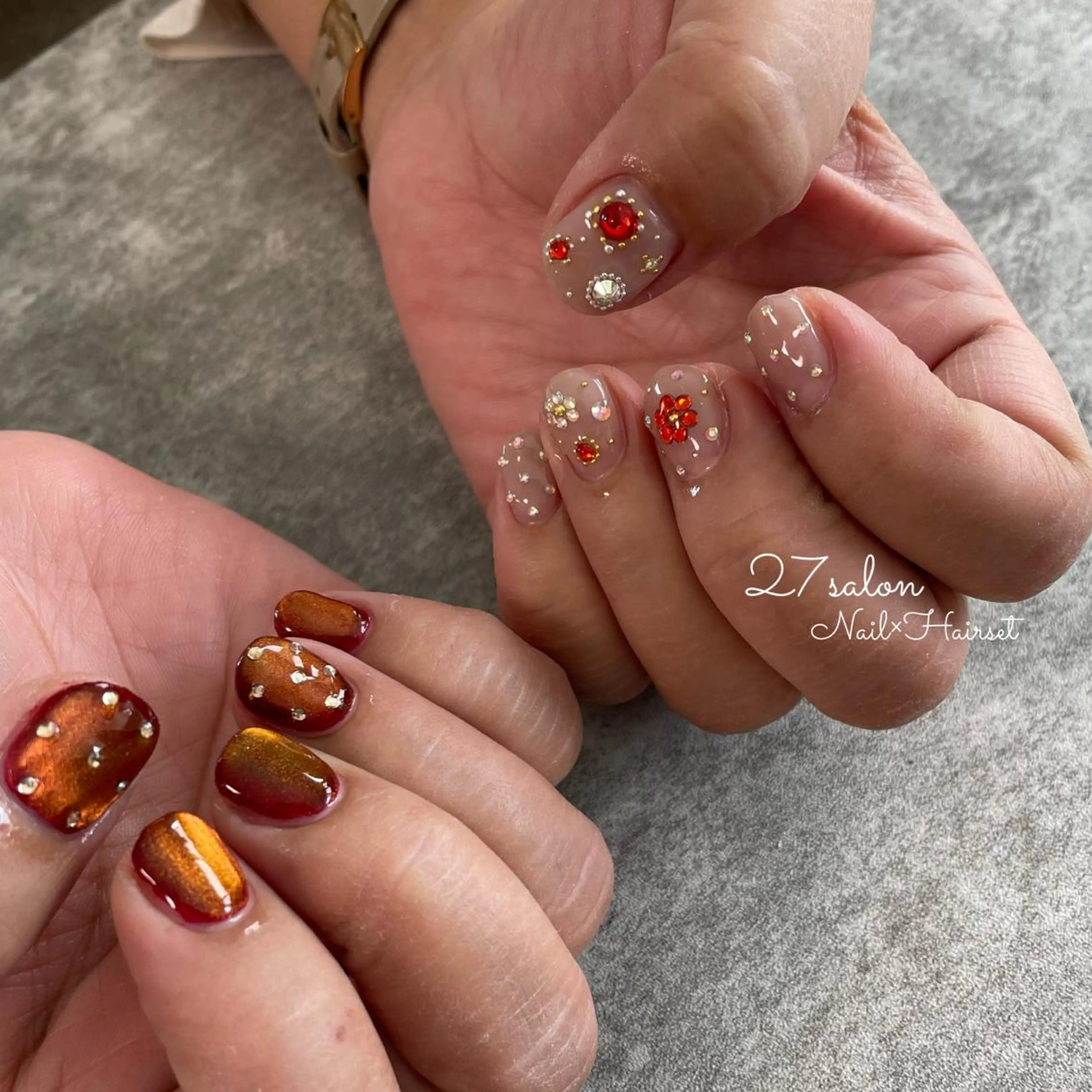 ネイル アートネイル マグネットネイル 27salon yuinaのネイルデザイン