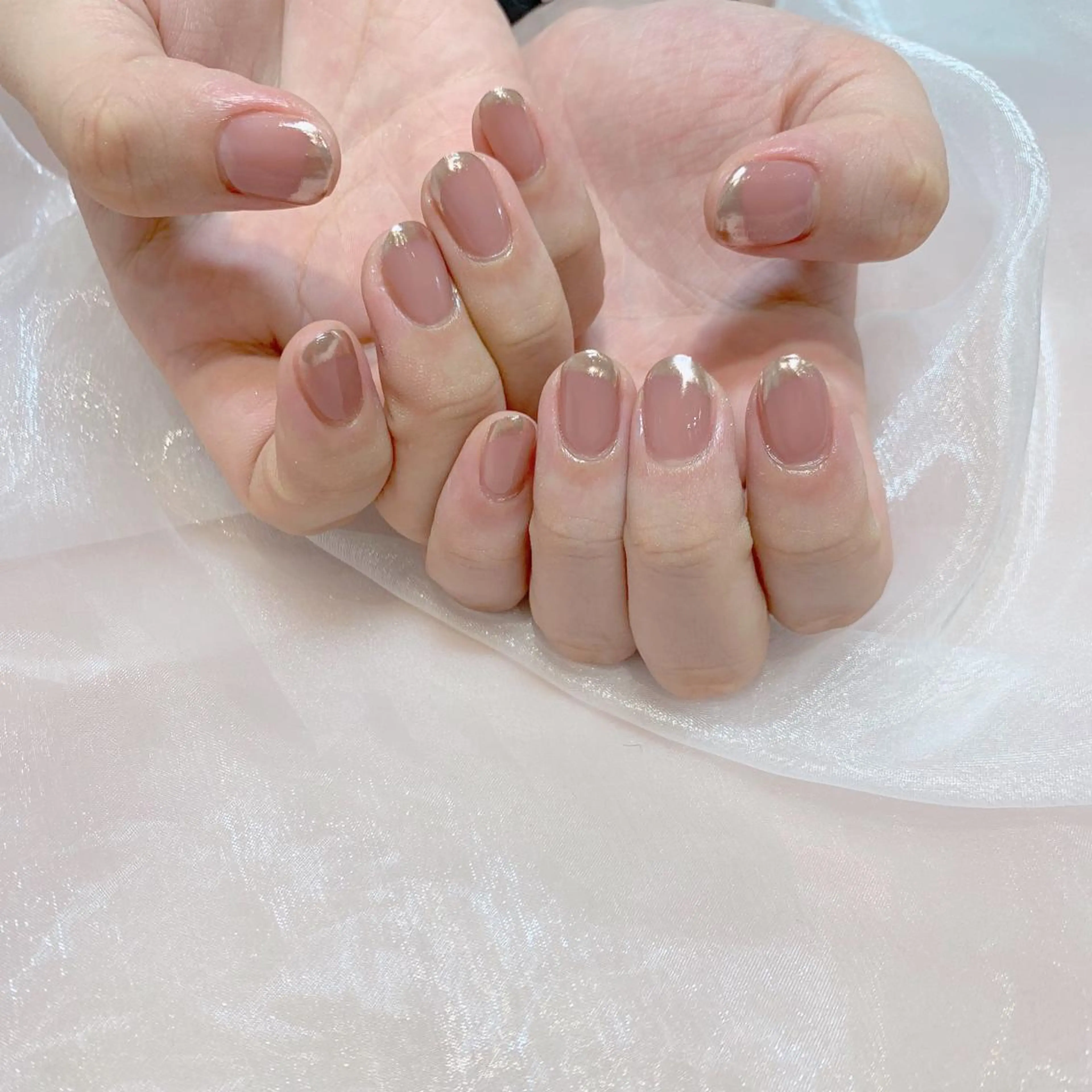 ネイル フレンチネイル ミラーネイル Kanon 🤍のネイルデザイン