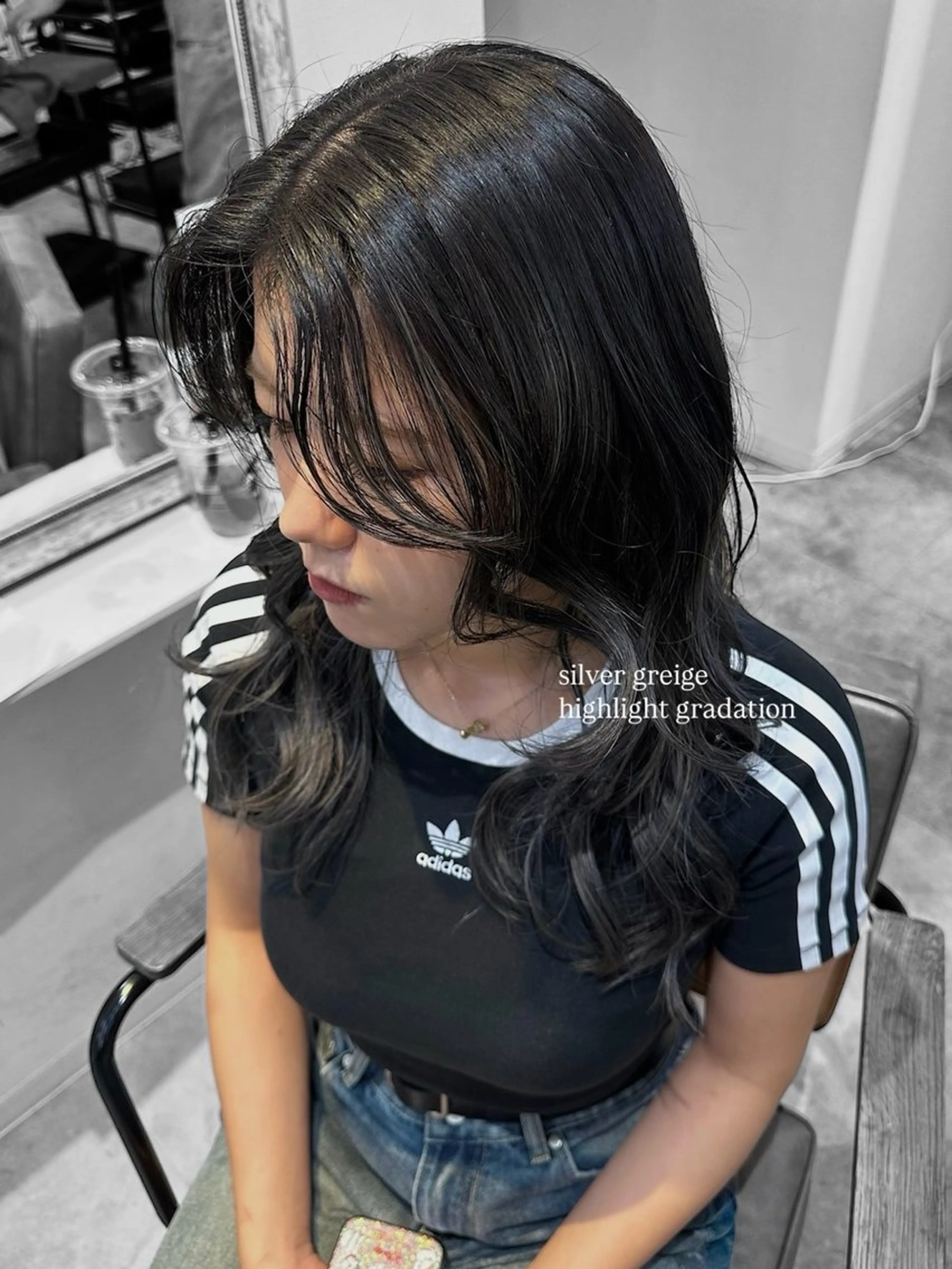 ロング カラー グラデーションカラー ハイライトカラー ハイライト ヘアカラー トリートメント ura/デザイン/ ハイトーン/個性派のヘアスタイル