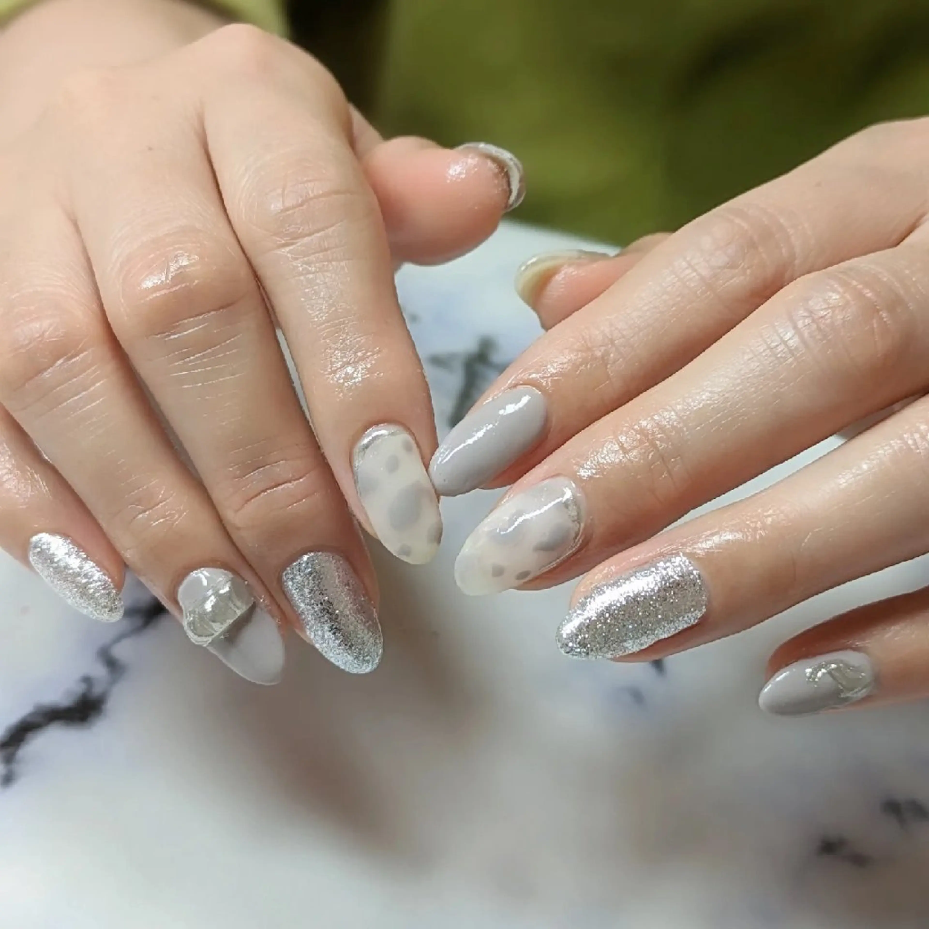ネイル ジェルネイル キラキラネイル 春ネイル m&pPrivate nailsalonのネイルデザイン